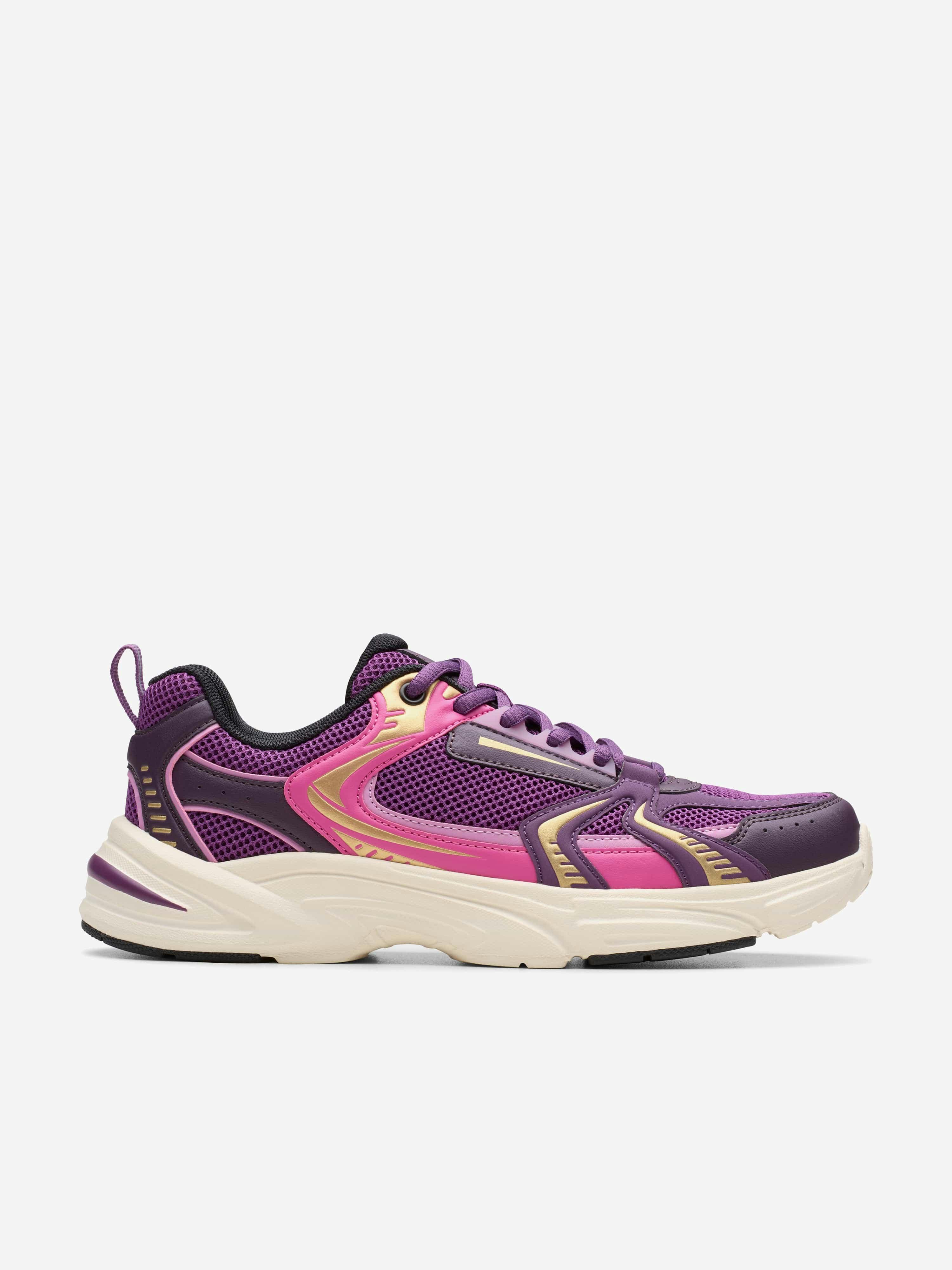 Clarks Girls Purple Crafton Move Trainers In - Eu 39 Uk 6
