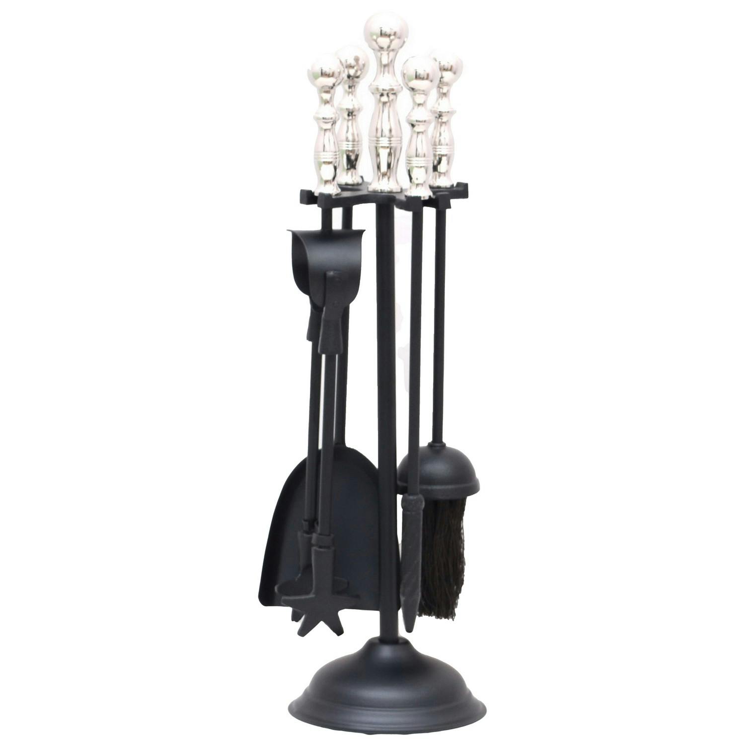Hill Interiors Silver/Black Dutchess Chrome Companion Set - One Size - 100% Mixed