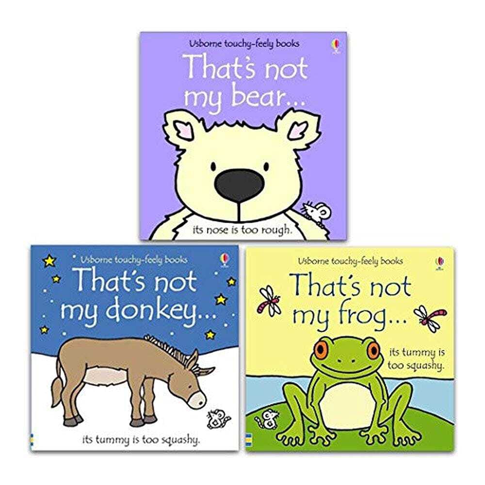 Usborne White Thats Not My Animals Touchy Feely Series 3 Books Set - (Frog, Bear & Donkey)