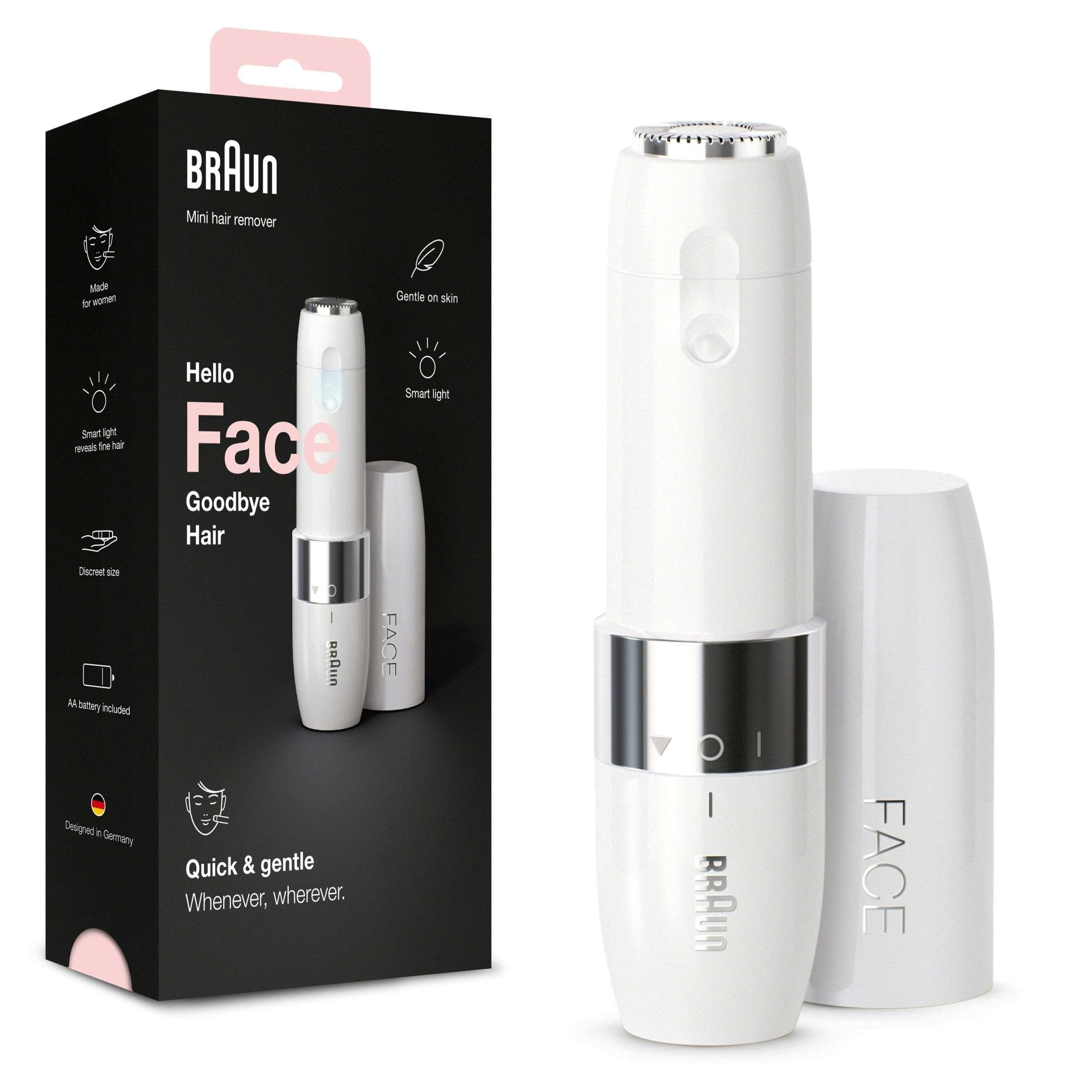 Braun Women's White Face Mini Hair Remover Fs1000, Electric Facial Hair Removal For