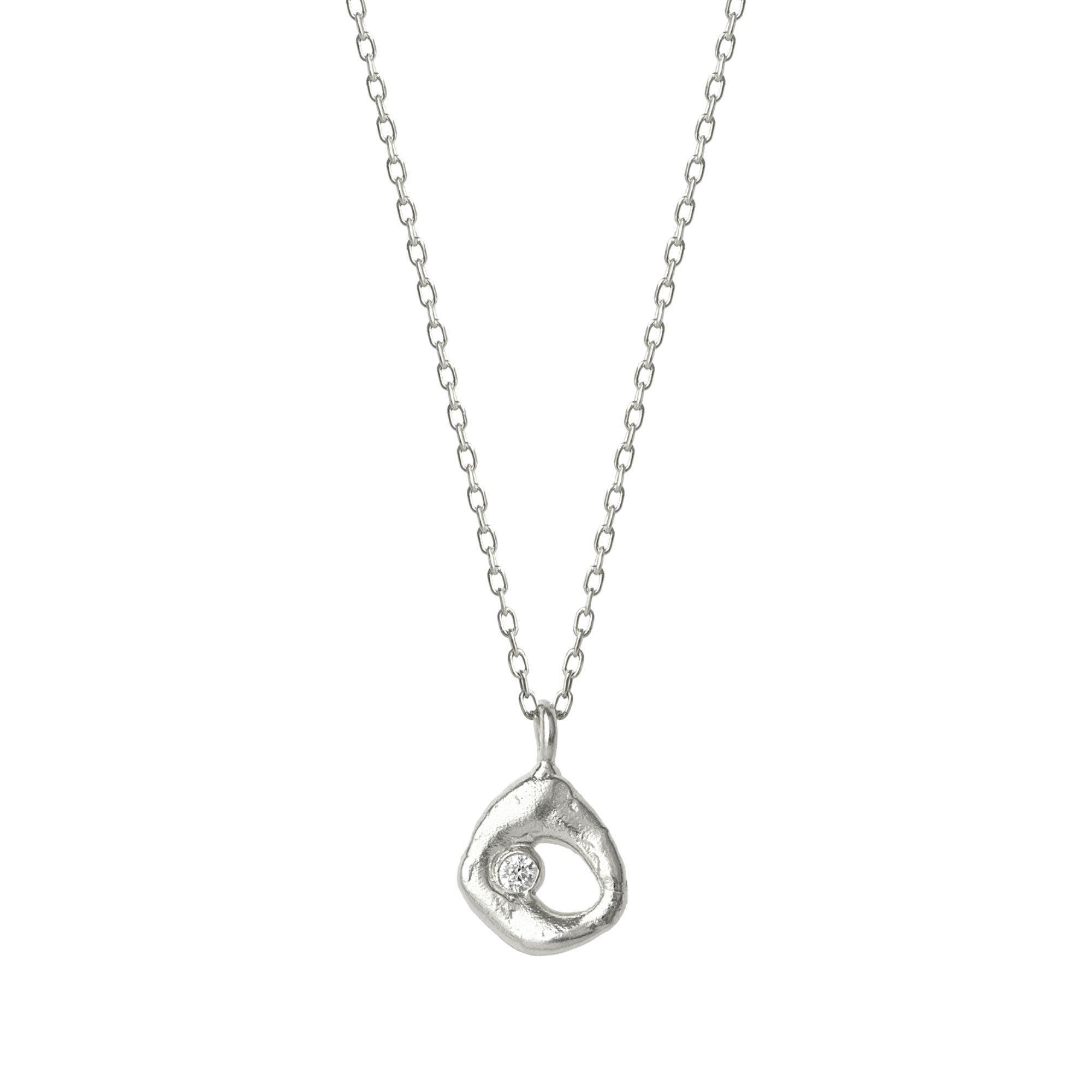 Spero London Silver Dripping Molten Natural Textured Sterling Authentic Pendant Necklace