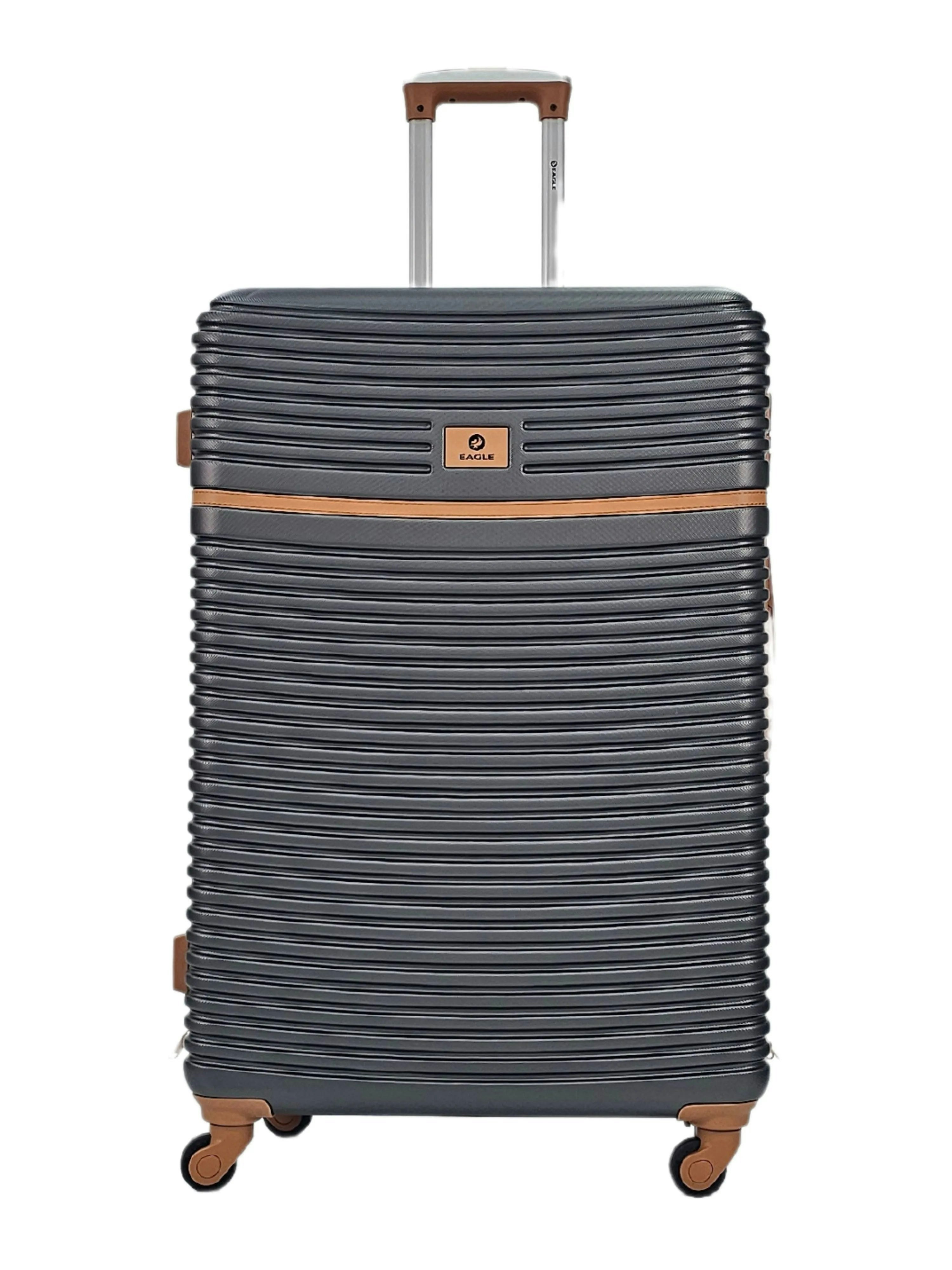 Truclothing Grey Hard Case Shell Suitcase Carry On Combination Lock - Large