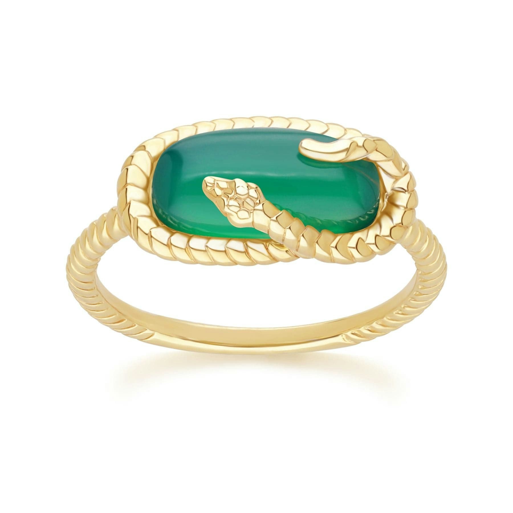 Gemondo Women's Gold/Silver Ecfew™ Chalcedony Snake Ring In Plated Sterling - Medium