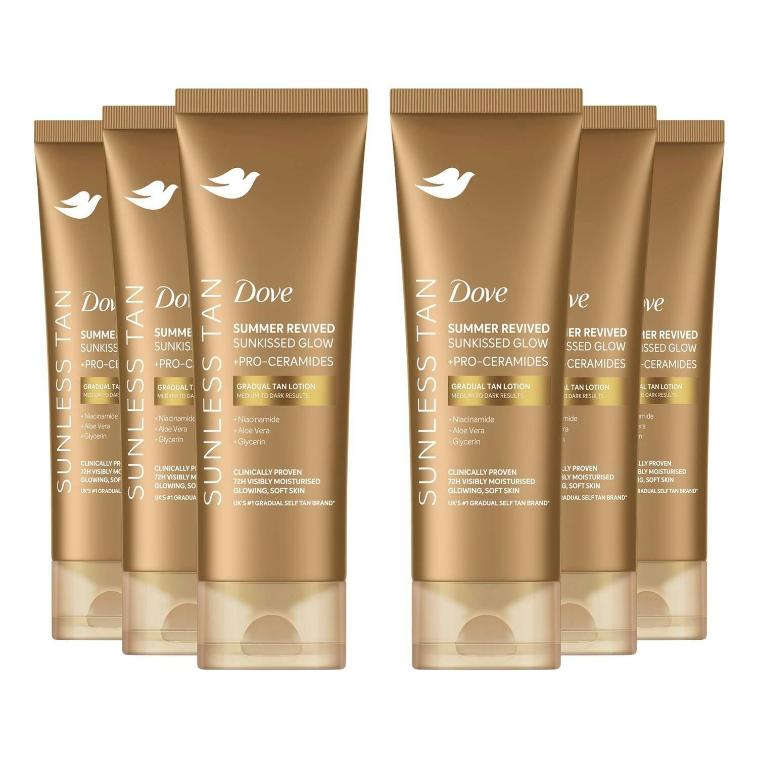 Dove Summer Revived Tanning Lotion 200Ml 6 Pack, Light To Medium Sunkissed Glow - Image 3