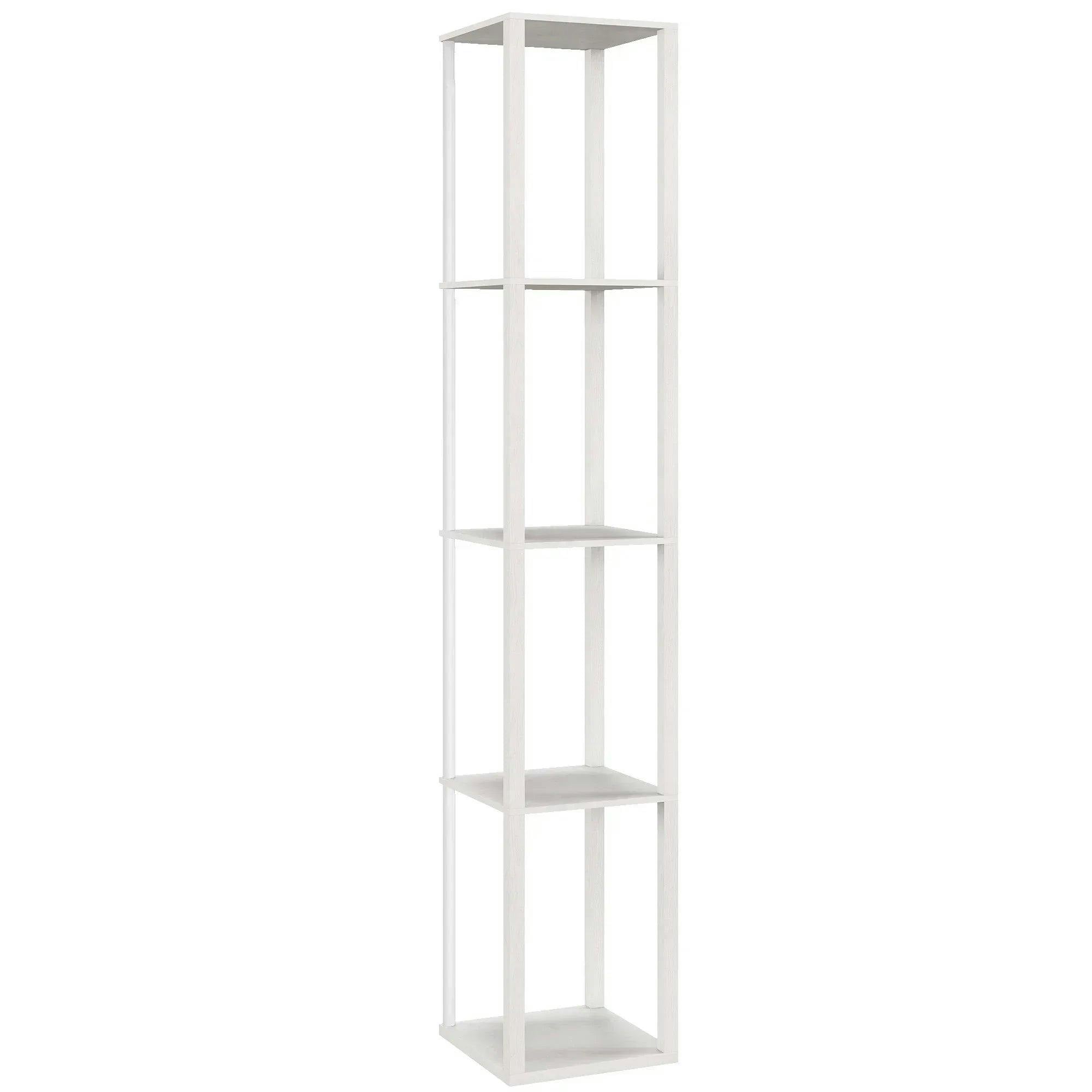 HOMCOM 4 Shelf Floor Lamp - White RGB LED with Remote Control - Modern & Space-Saving - Image 5