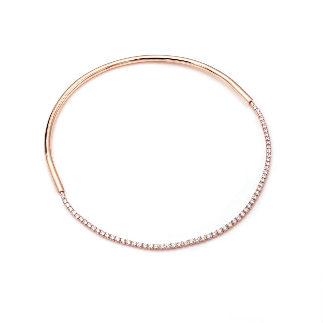 Say It With Gold Detachable Tennis Choker Necklace - Rose