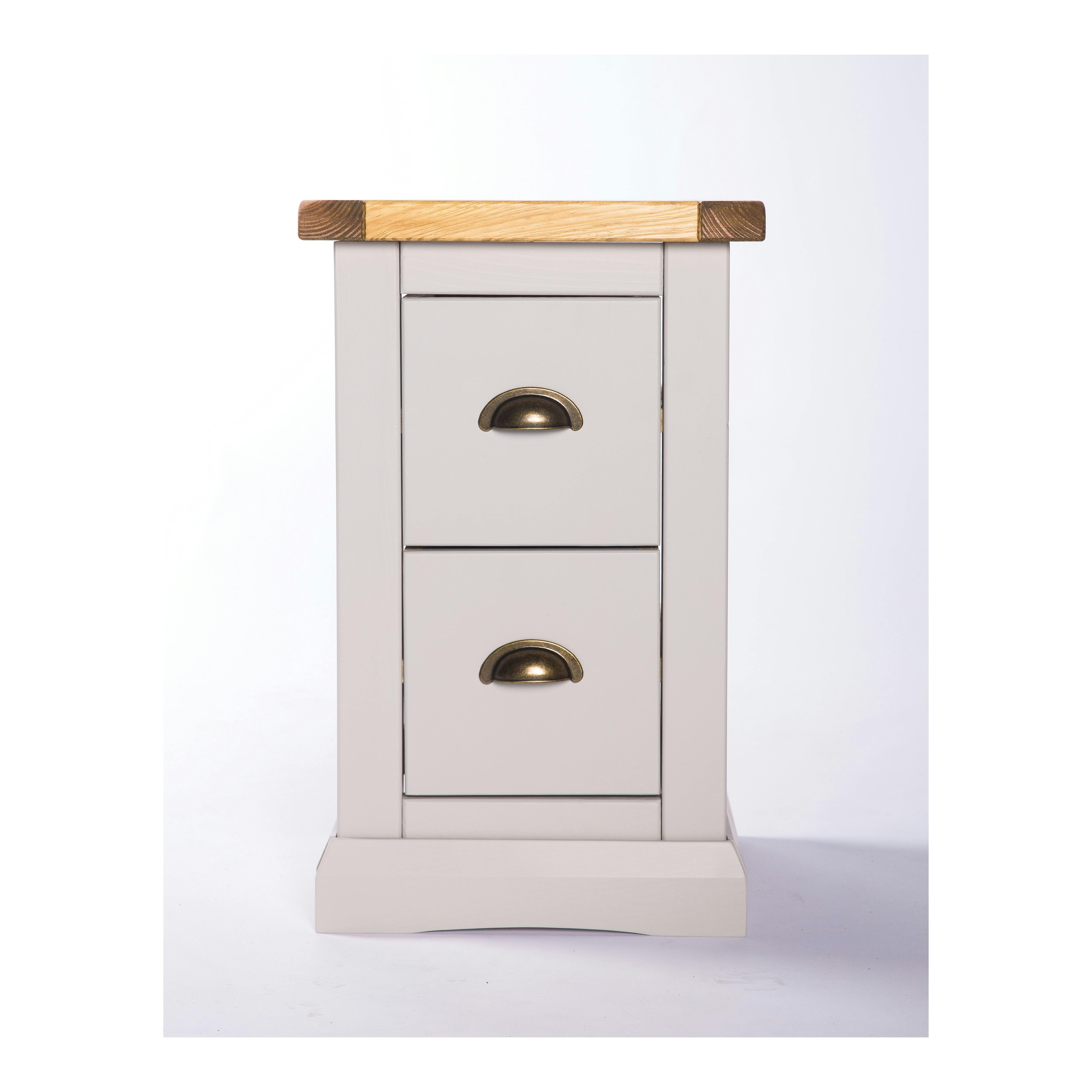 Cabinet Bits Light/Grey Loreo 2 Drawer Petite Bedside Table