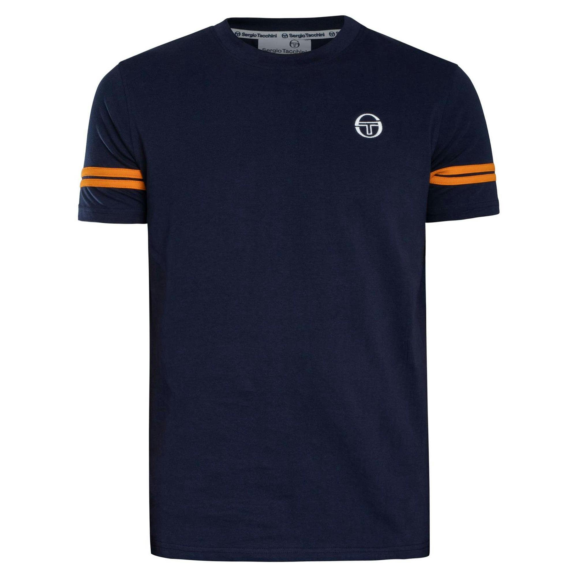 Sergio Tacchini Men's Blue/Orange Grello T-Shirt Maritime Pepper - M