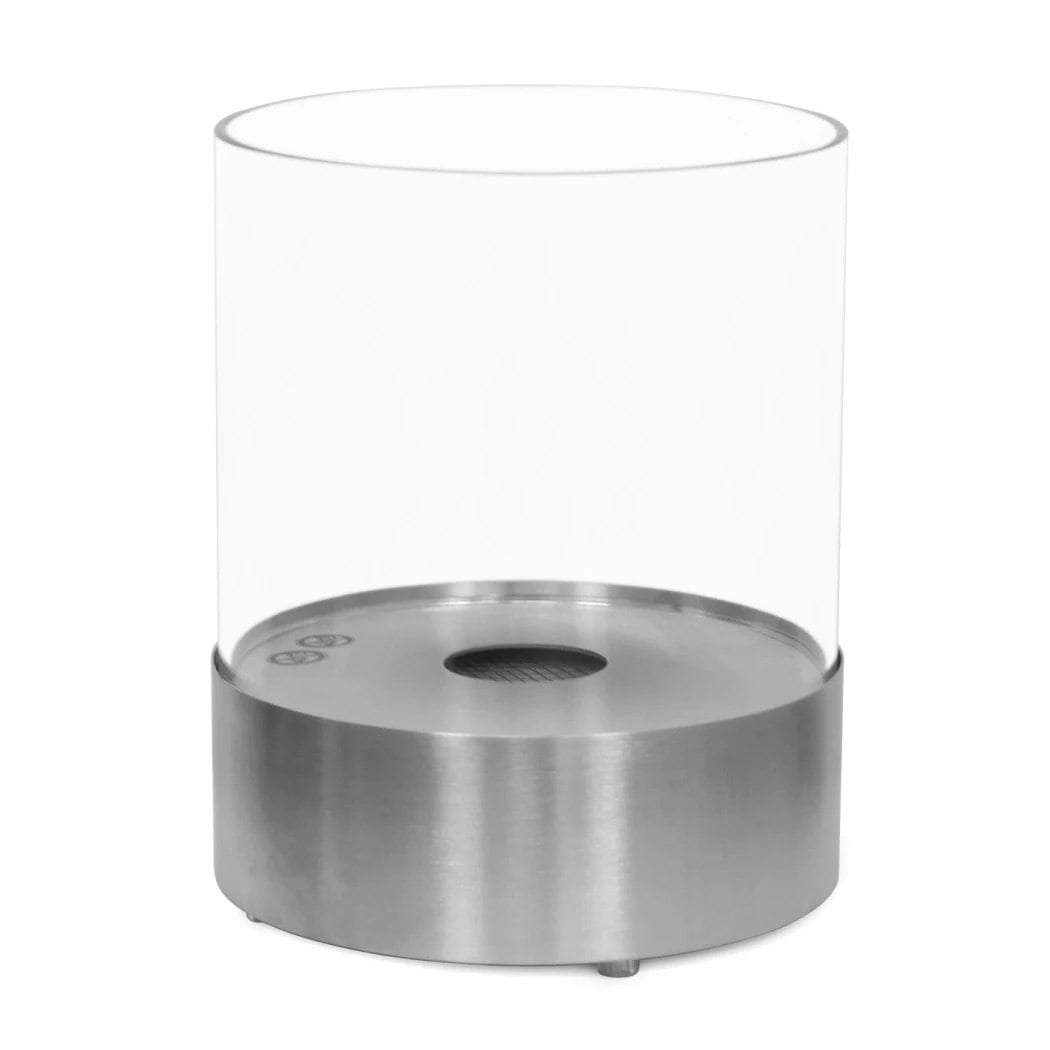 Scandi-Flames Black/Silver Southwark - Round Tabletop Bioethanol Fireplace