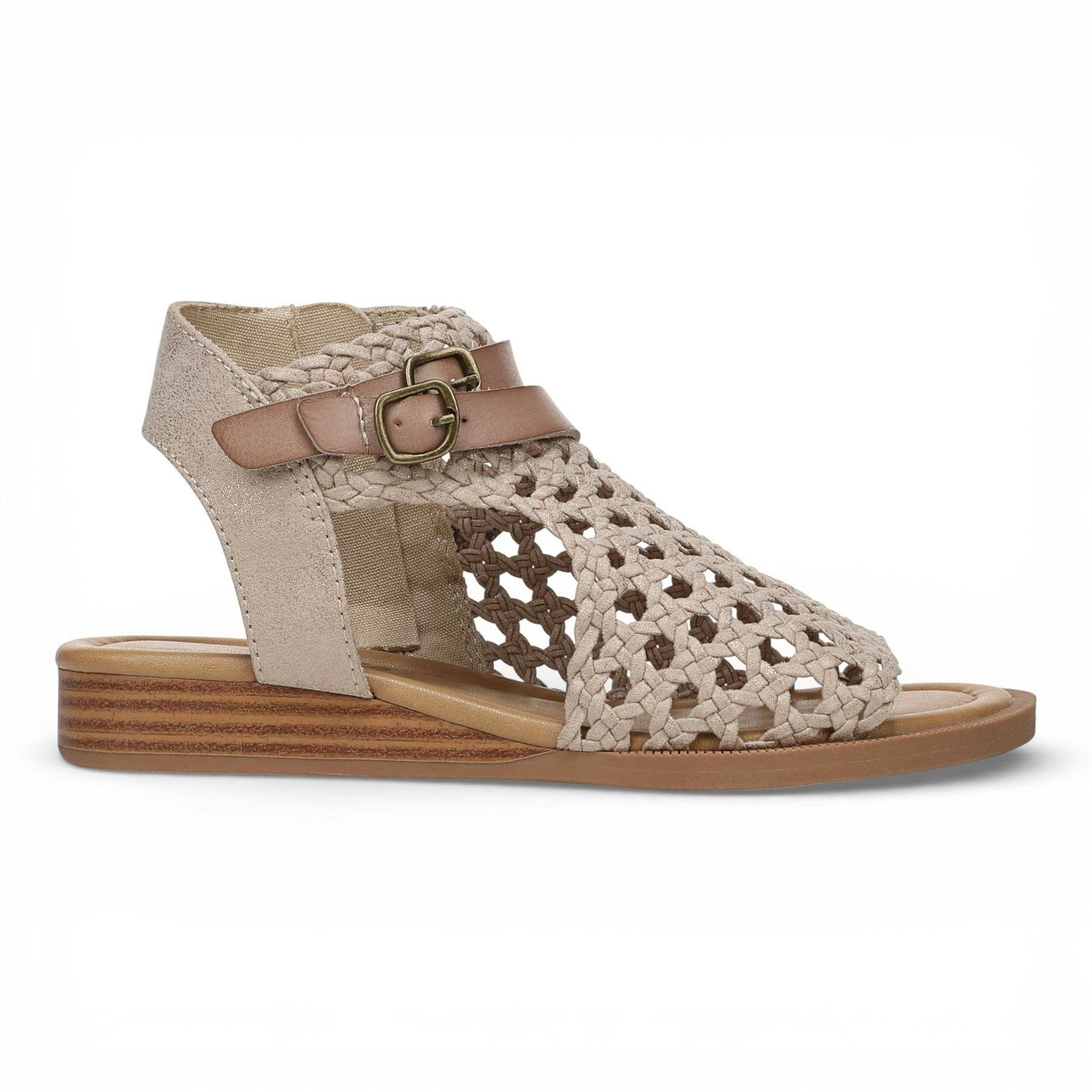 Blowfish Malibu Women's Golden/Beige/Gold Weave Micro Wedge Sandals - Anuella - Uk 3 | Eu 36 | Us 6