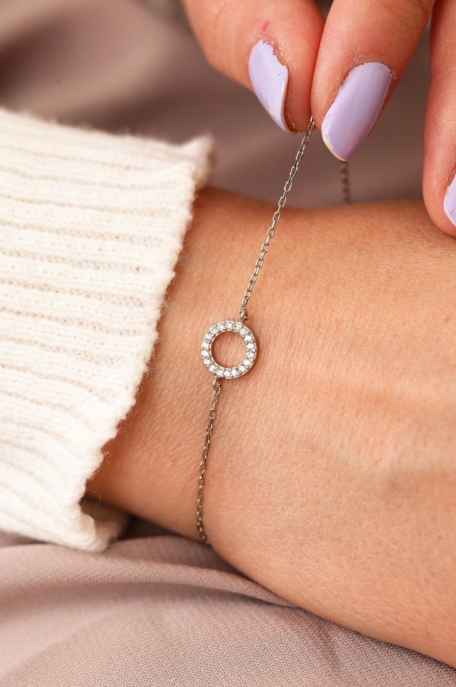 Spero London Silver Circle Bracelet In Sterling