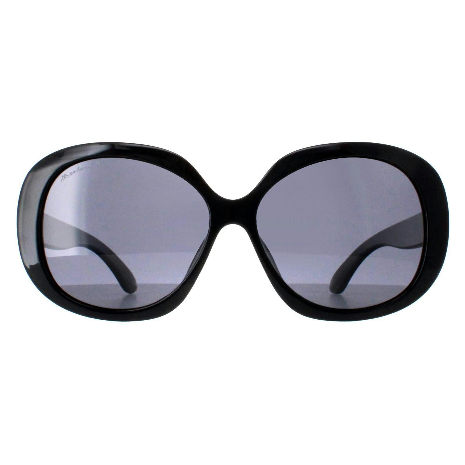 Montana Women's Black Sunglasses Mp63 Shiny Smoke Polarised For