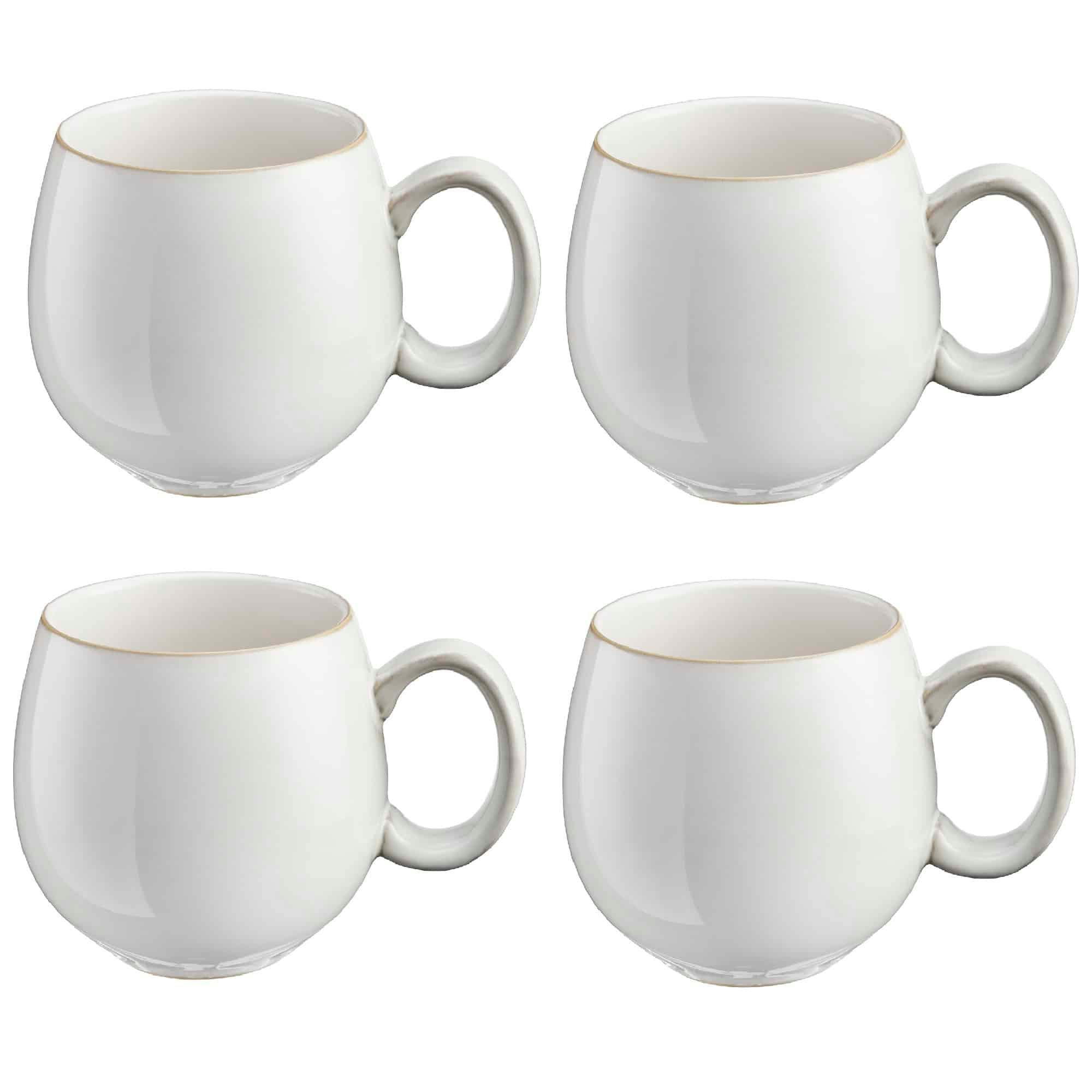 B&Q -  Set Of 4 Nordic Mugs490Ml X-Large Stoneware Tea Coffee MugsMicrowave & Dishwasher SafeWhite - Image 4