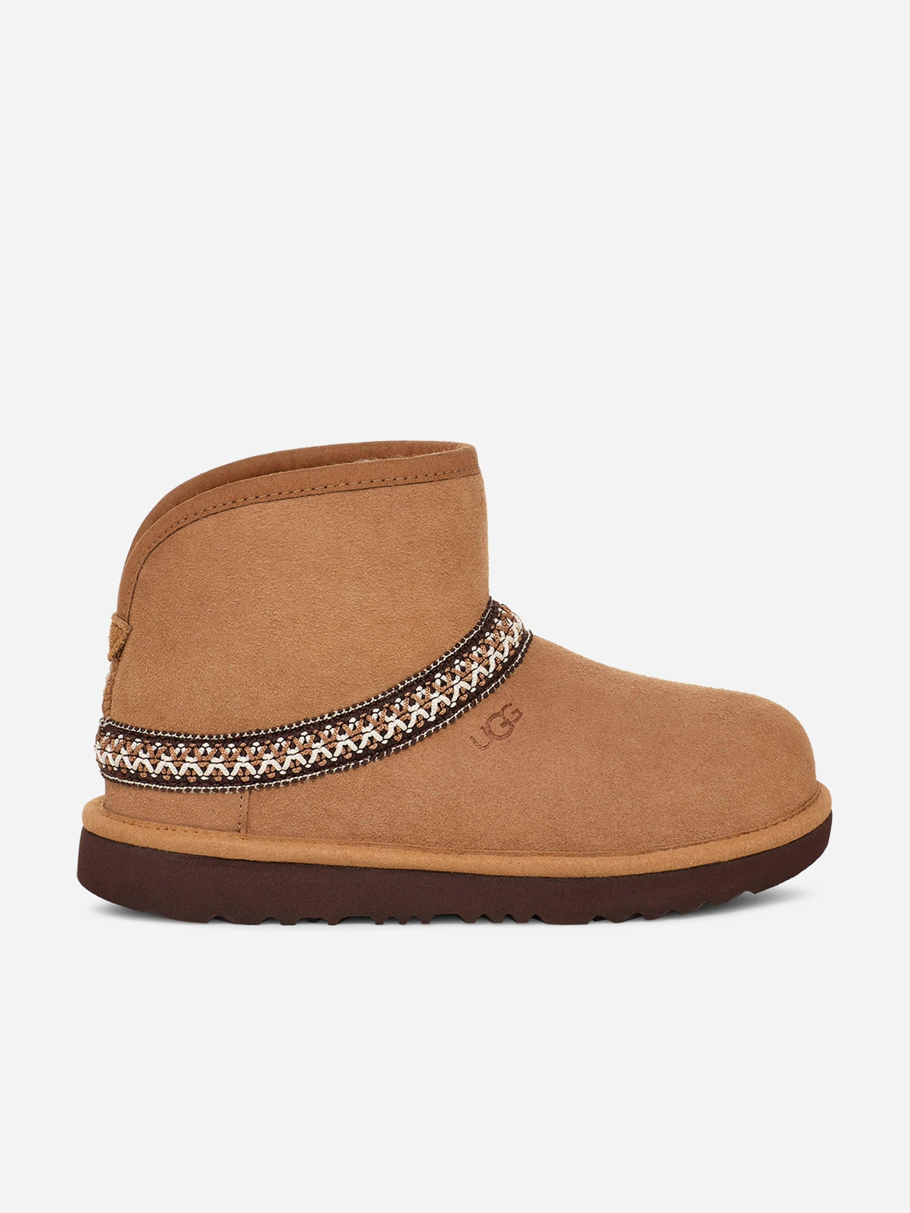 Ugg Boys Brown Kids Classic Mini Crescent Boots In - Eu 36 Uk 3 Us 4