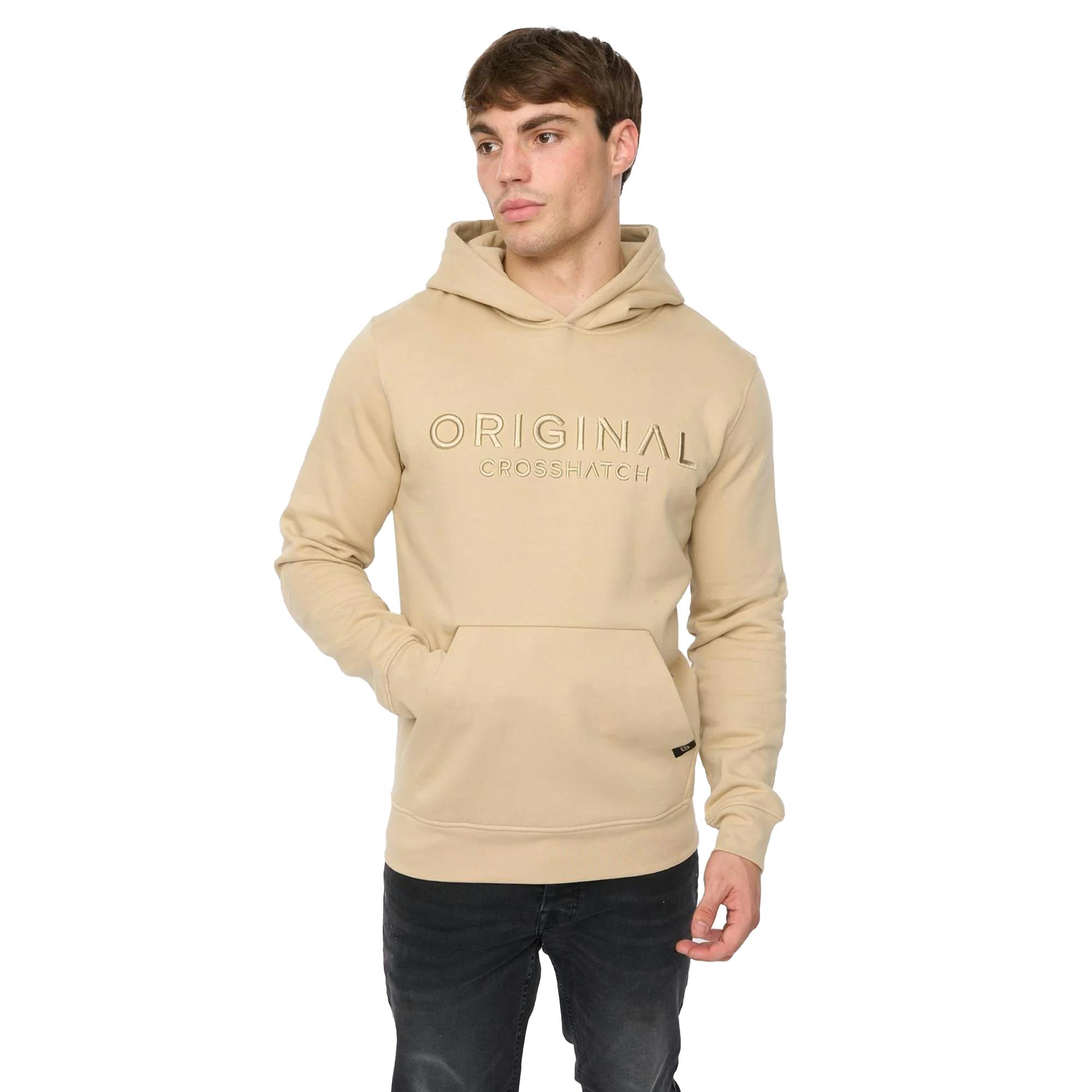 Crosshatch Men's Haromere Hoodie - Stone - Stone - S - 60% Cotton/40% Polyester