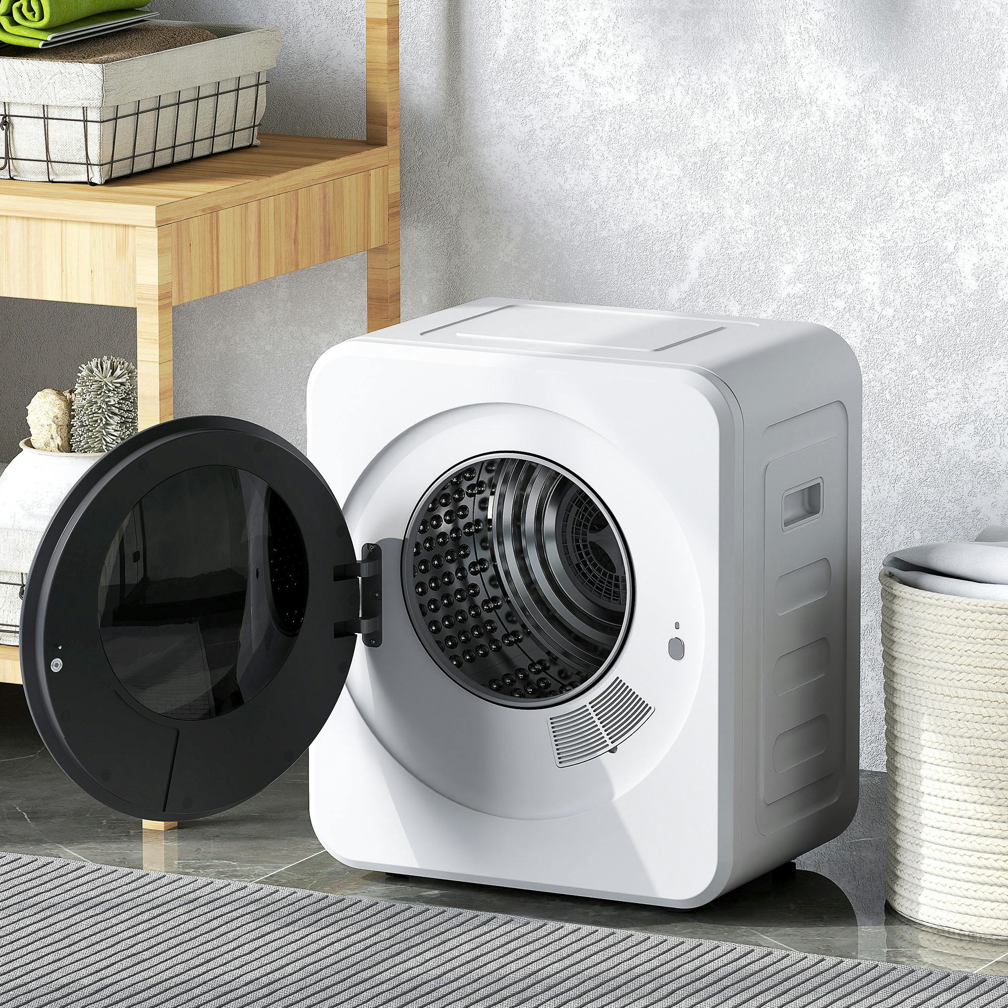 Homcom White 800W Compact Dryer Machine, 4Kg Small Vented Tumble Dryer, - 48W X 44D X 57H Cm - Tumble Dryer