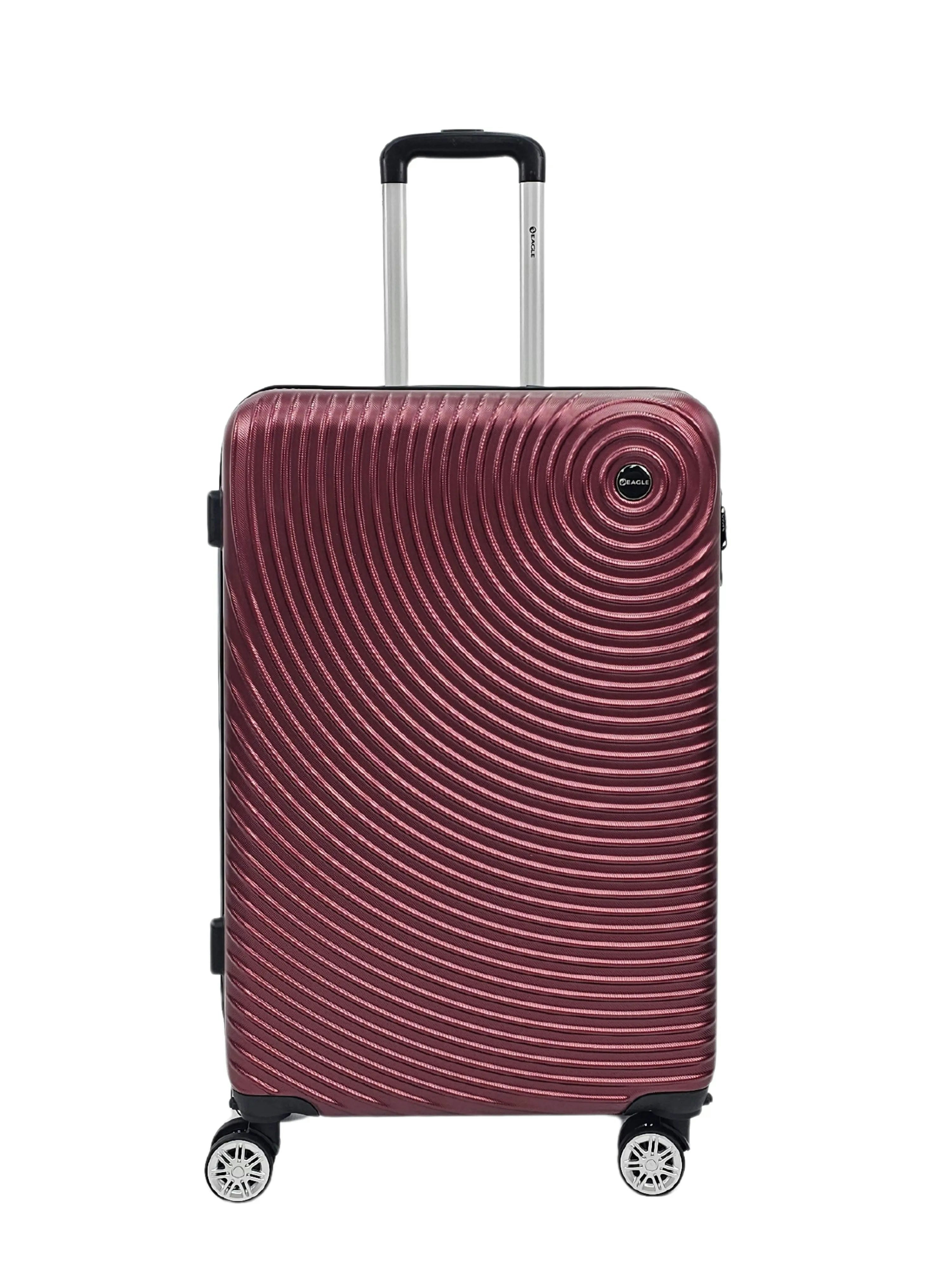 Truclothing Burgundy Hard Case Shell Pattern Suitcase - Medium