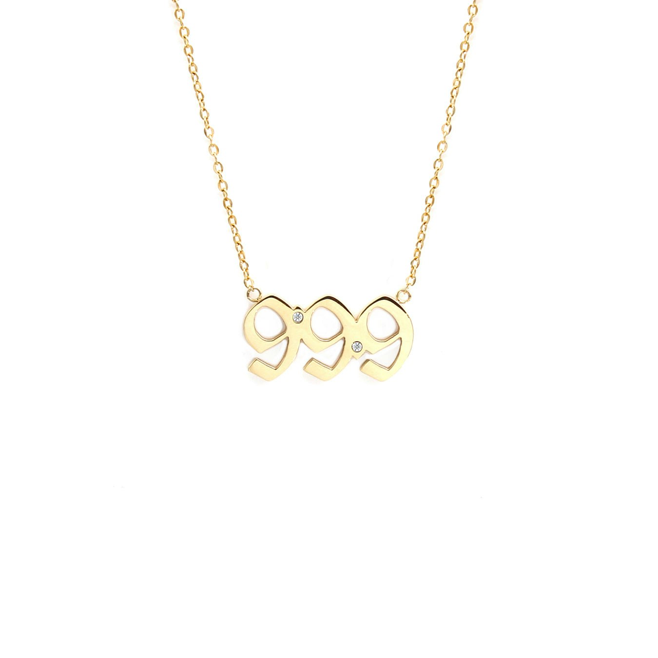 Say It With Gold Angel Number Necklace - 999 - Plated