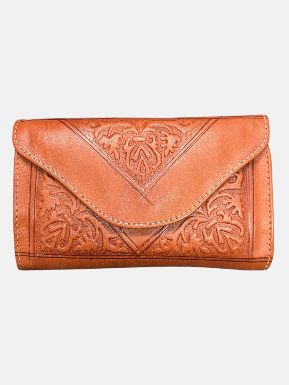 Berber Leather Light/Brown Small Leather Tri-Fold Purse