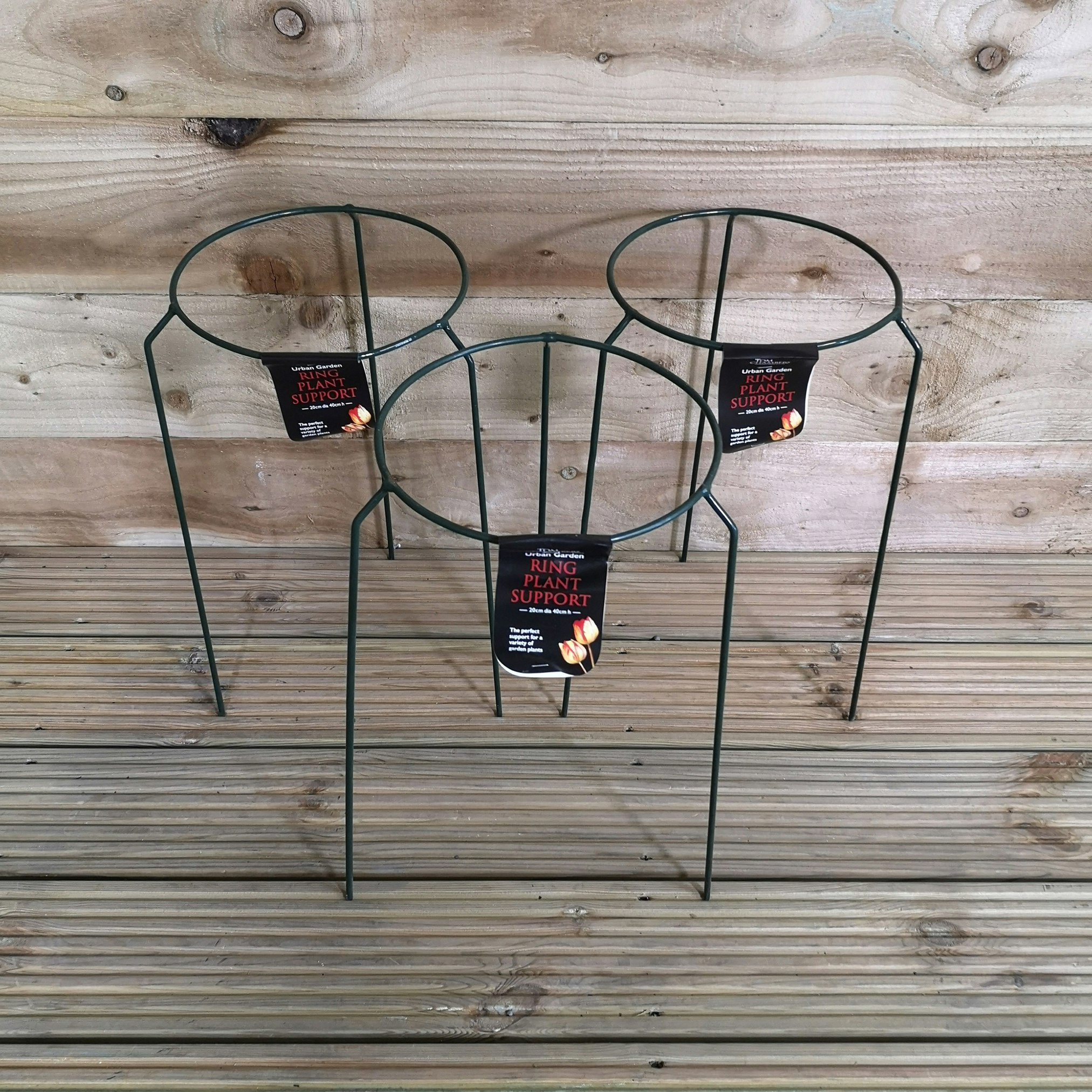 Samuel Alexander Green Tom Chambers Metal Herbaceous Garden Plant Support Rings - 3 Pack 40Cm X 20Cm