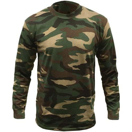 Game Technical Apparel Game Woodland Camouflage Long Sleeve T Shirt - 2XL