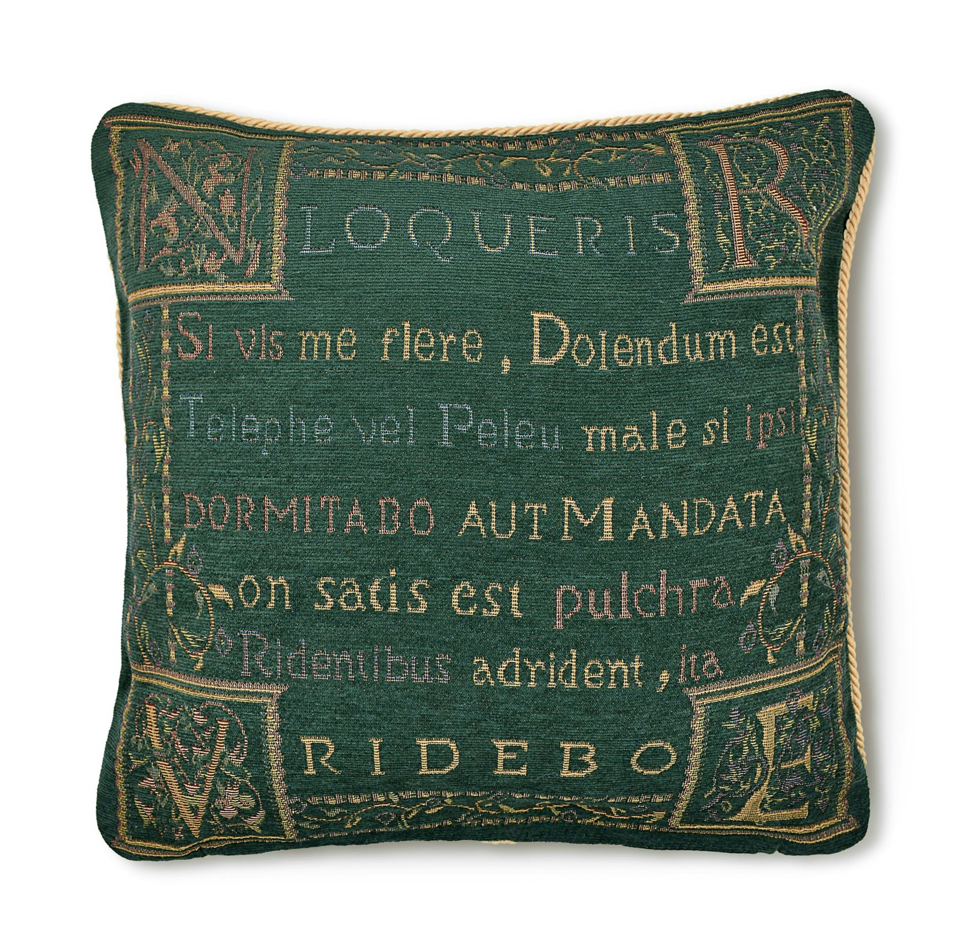 Velosso Green Luxury Woven Chenille Cushion - 43Cm X 43Cm
