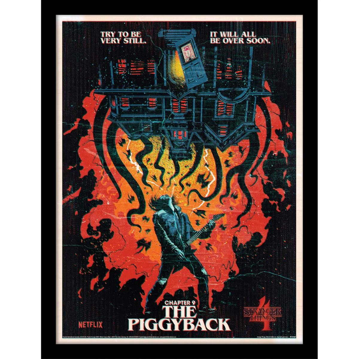 Stranger Things Red/Orange/Grey Chapter 9 The Piggyback Print - 40Cm X 30Cm