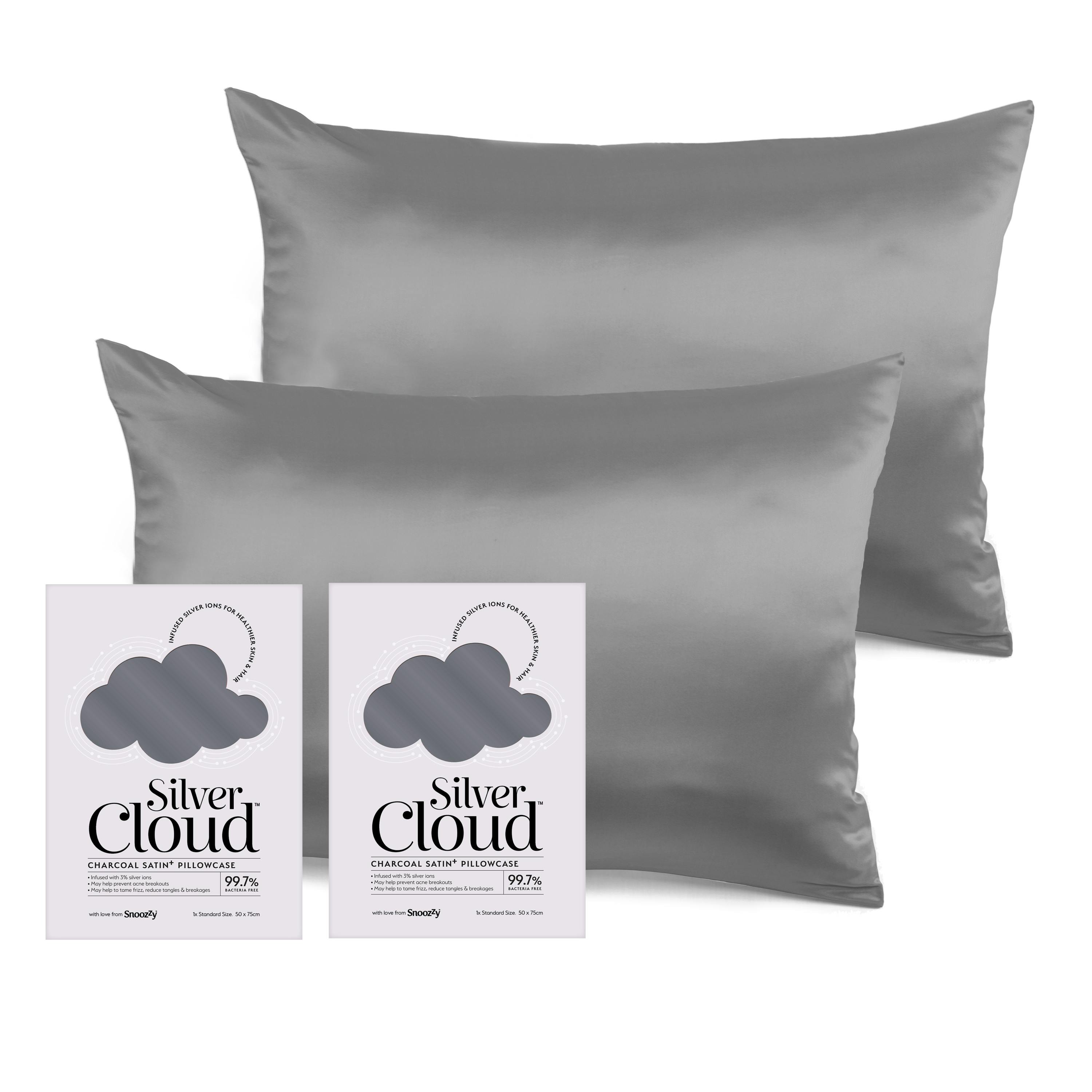 Silver Cloud Beauty Cloud Charcoal Satin Pillowcase Twinpack