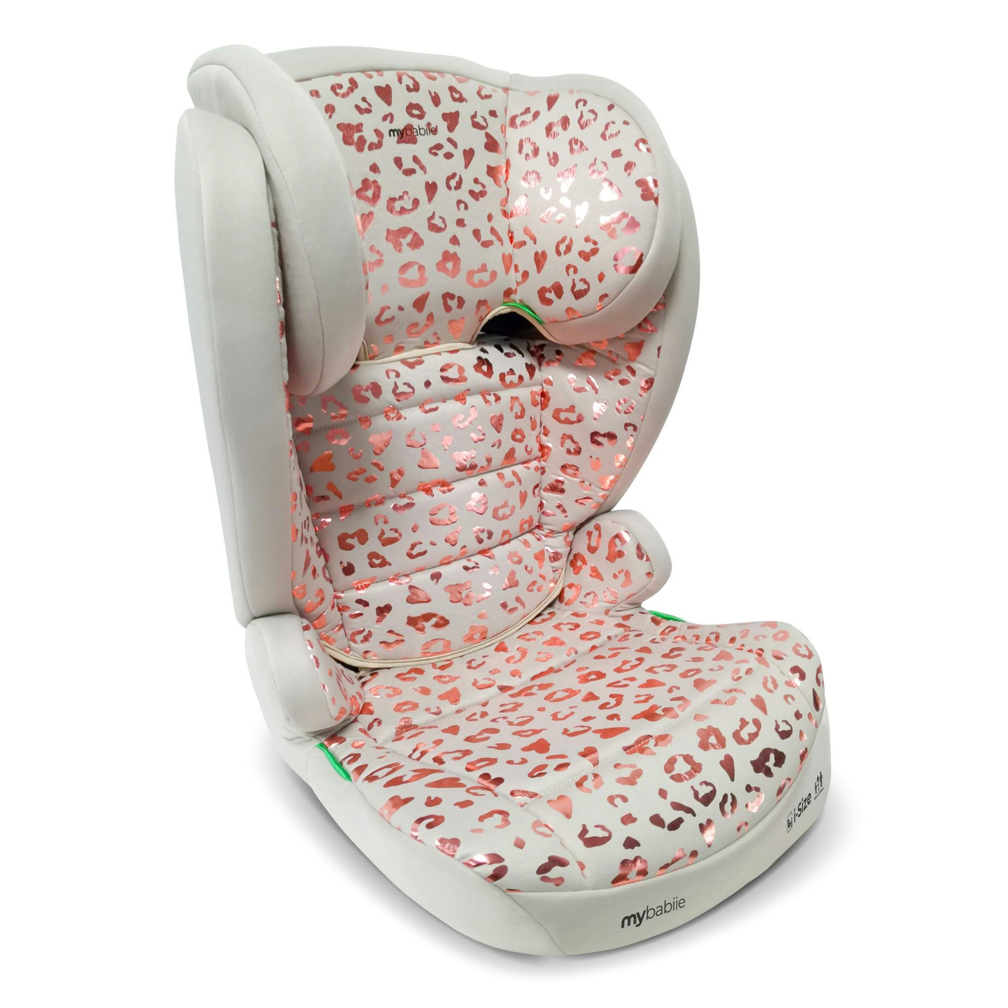 My Babiie Pink Mbcsb30 I-Size (100-150Cm) High Back Booster Car Seat - Leopard