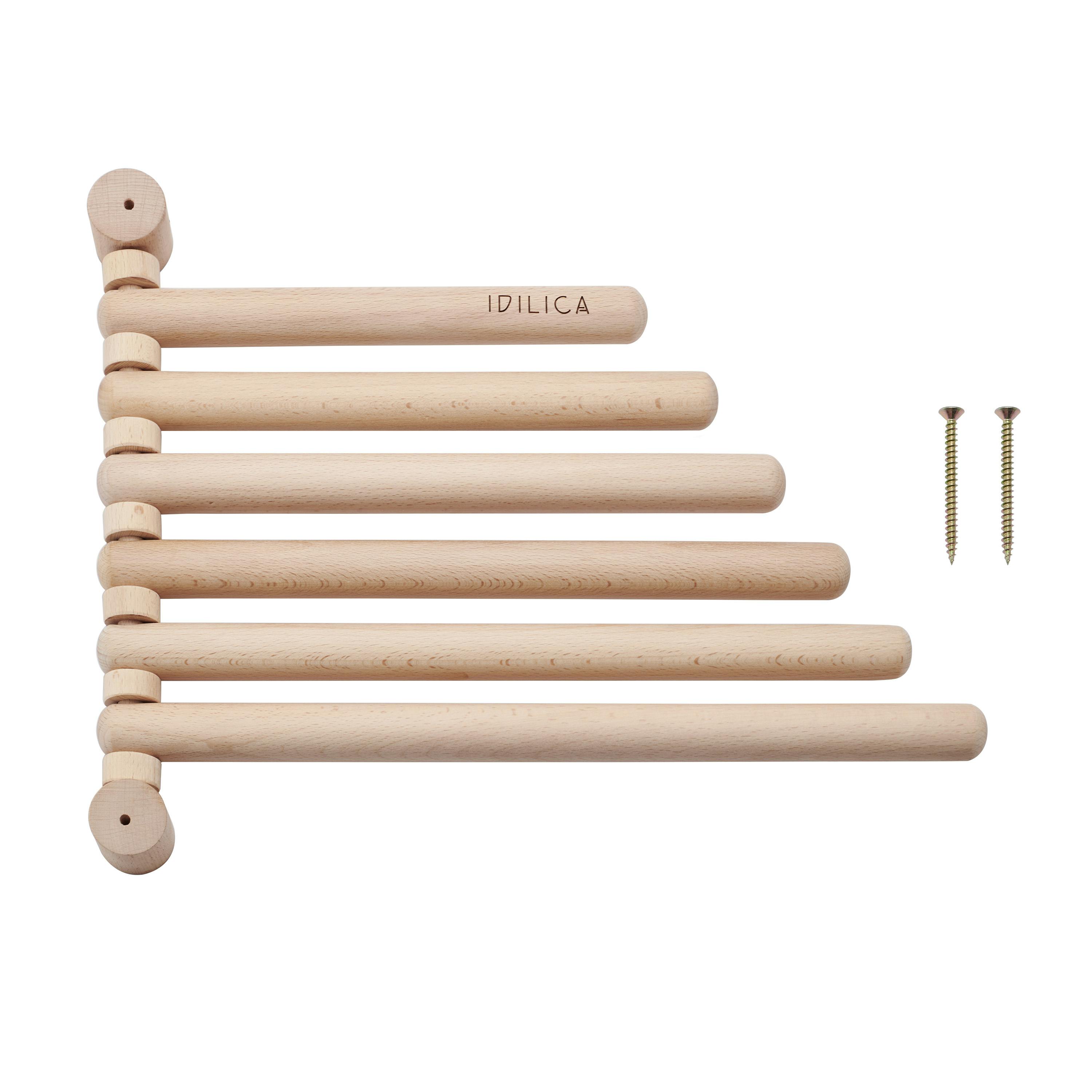 Kitchencraft Unisex Brown Idilica Beechwood 6-Rail Wall Rack In - Image 3