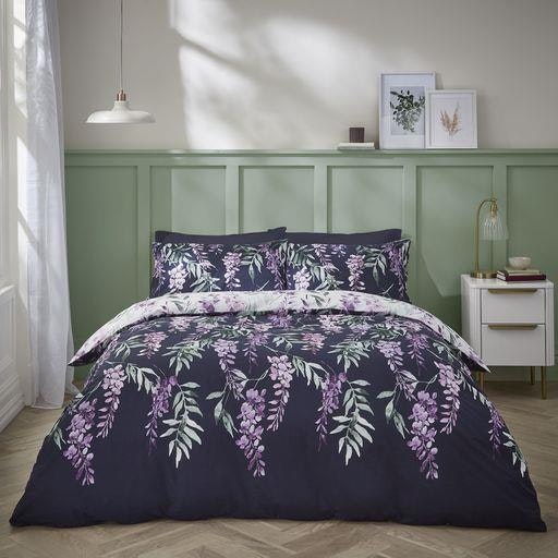 Rackhams Wisteria/White Duvet Cover Set - Polycotton - King