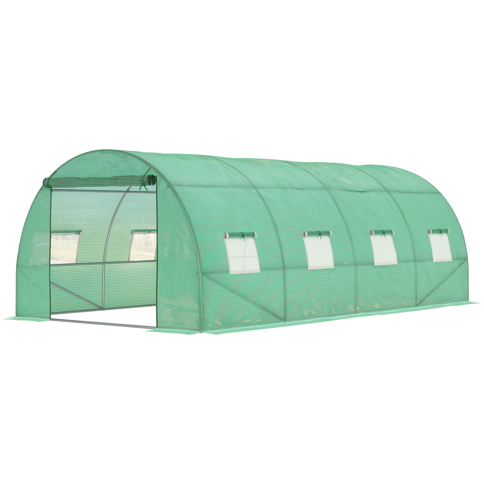 Rackhams Green 4 X 2M Polytunnel Walk-In Garden House With Zip Door And Windows - 590Cm X 300Cm X 200Cm