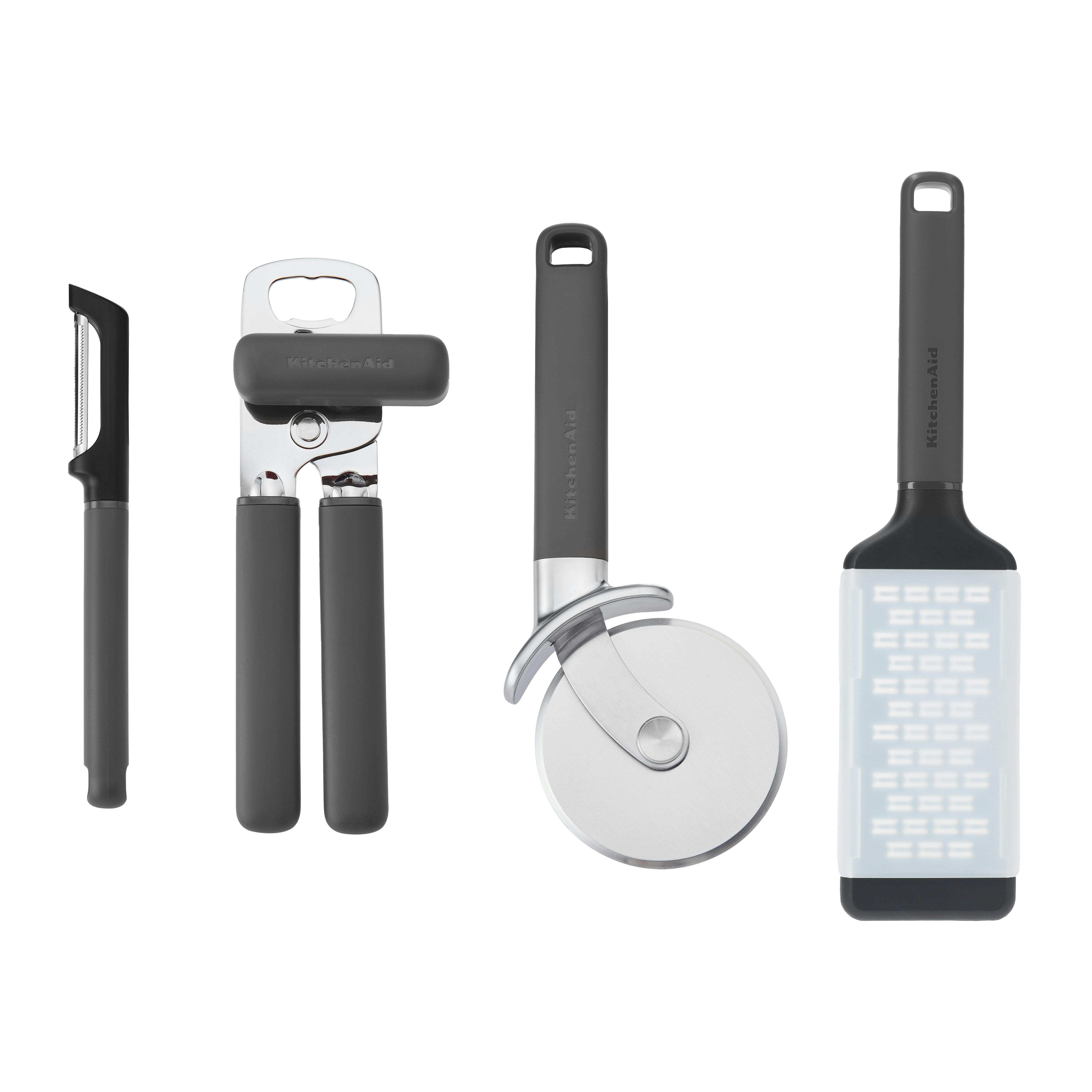 Rackhams Grey 4Pc Tool Set, Charcoal Durable Cooking Tools With Ergonomic Handles - Nylon - Tools