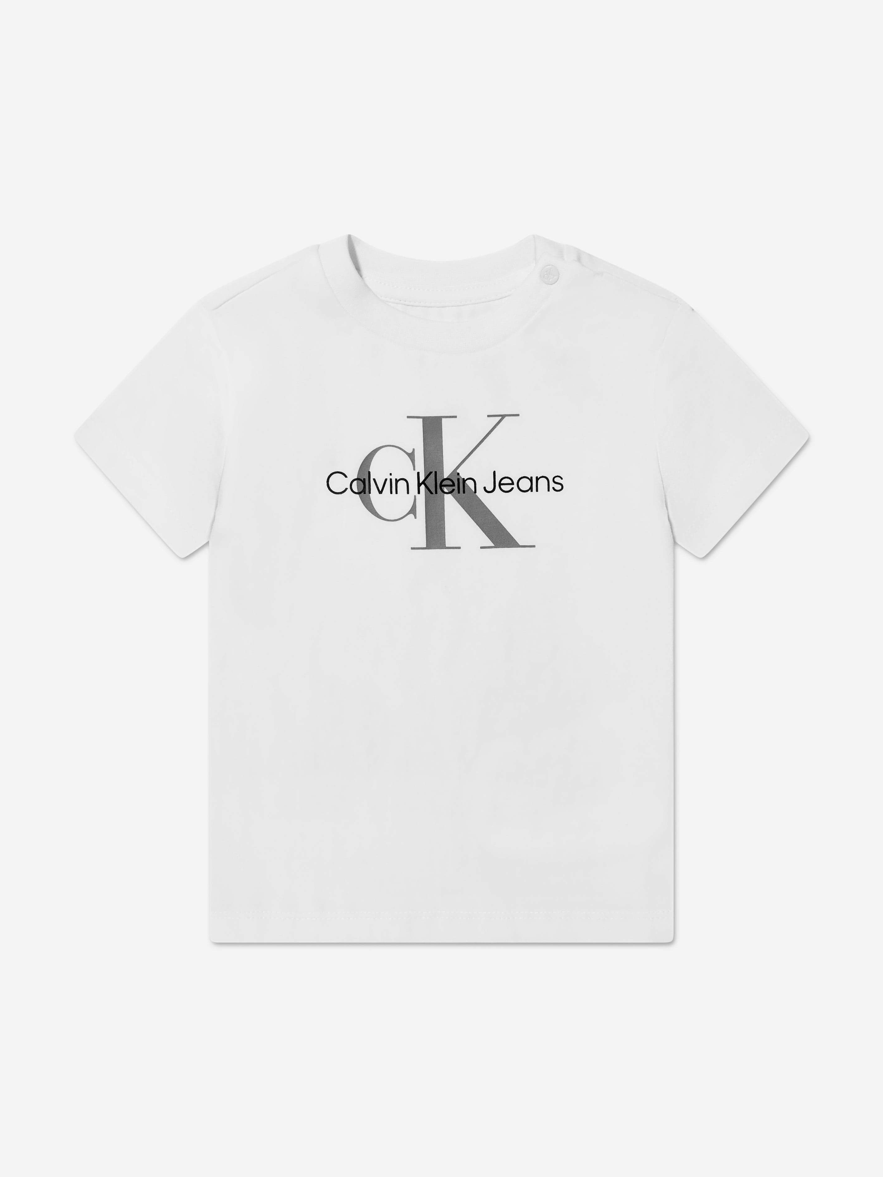 Calvin Klein White Baby Monogram T-Shirt In - 4 Yrs