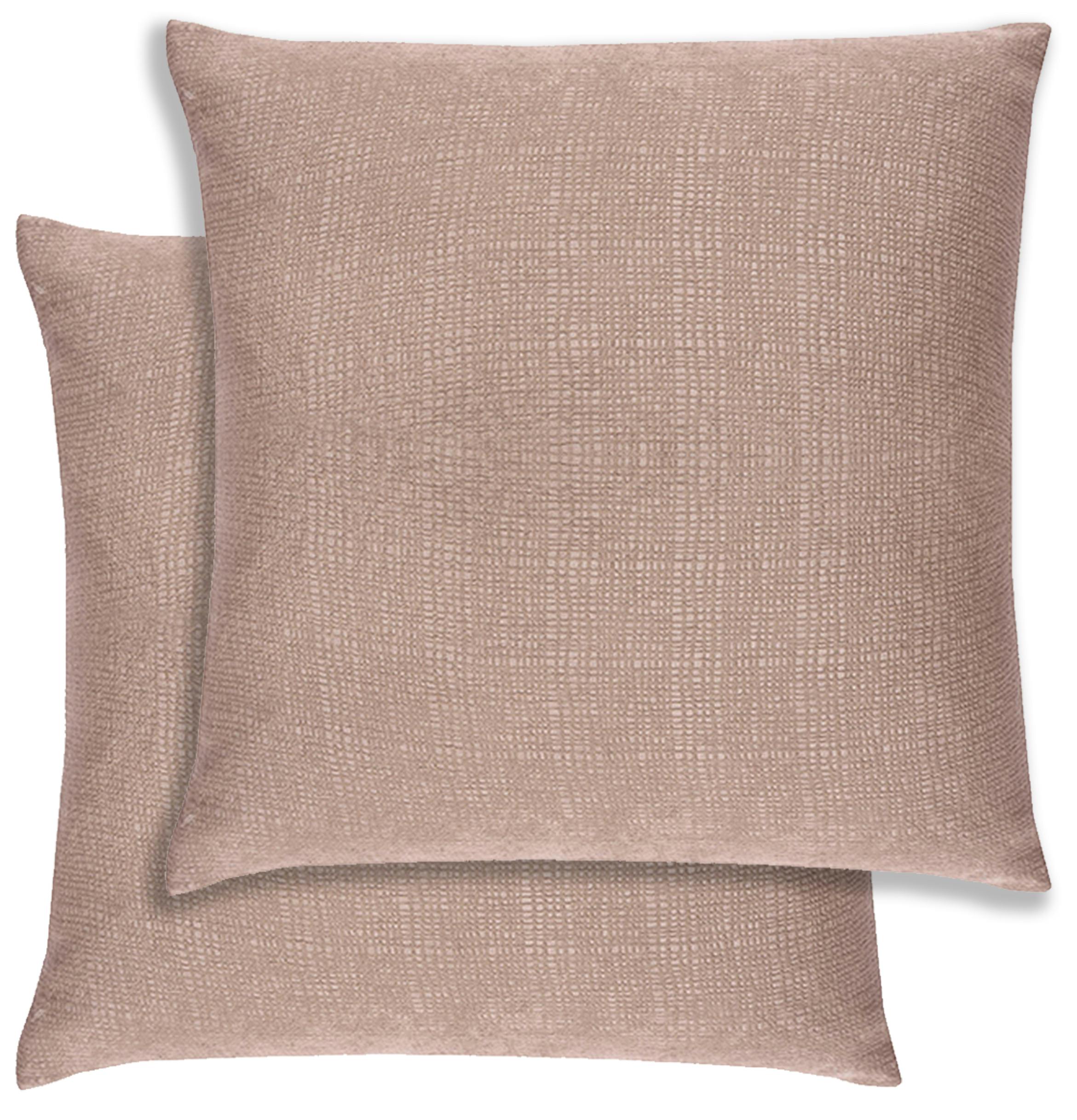 Enhanced Living Pair Of Matrix Textured Double Sided Zip Opening Piped Edge Cushion Covers - 43X43cm - Cases Only - Latte