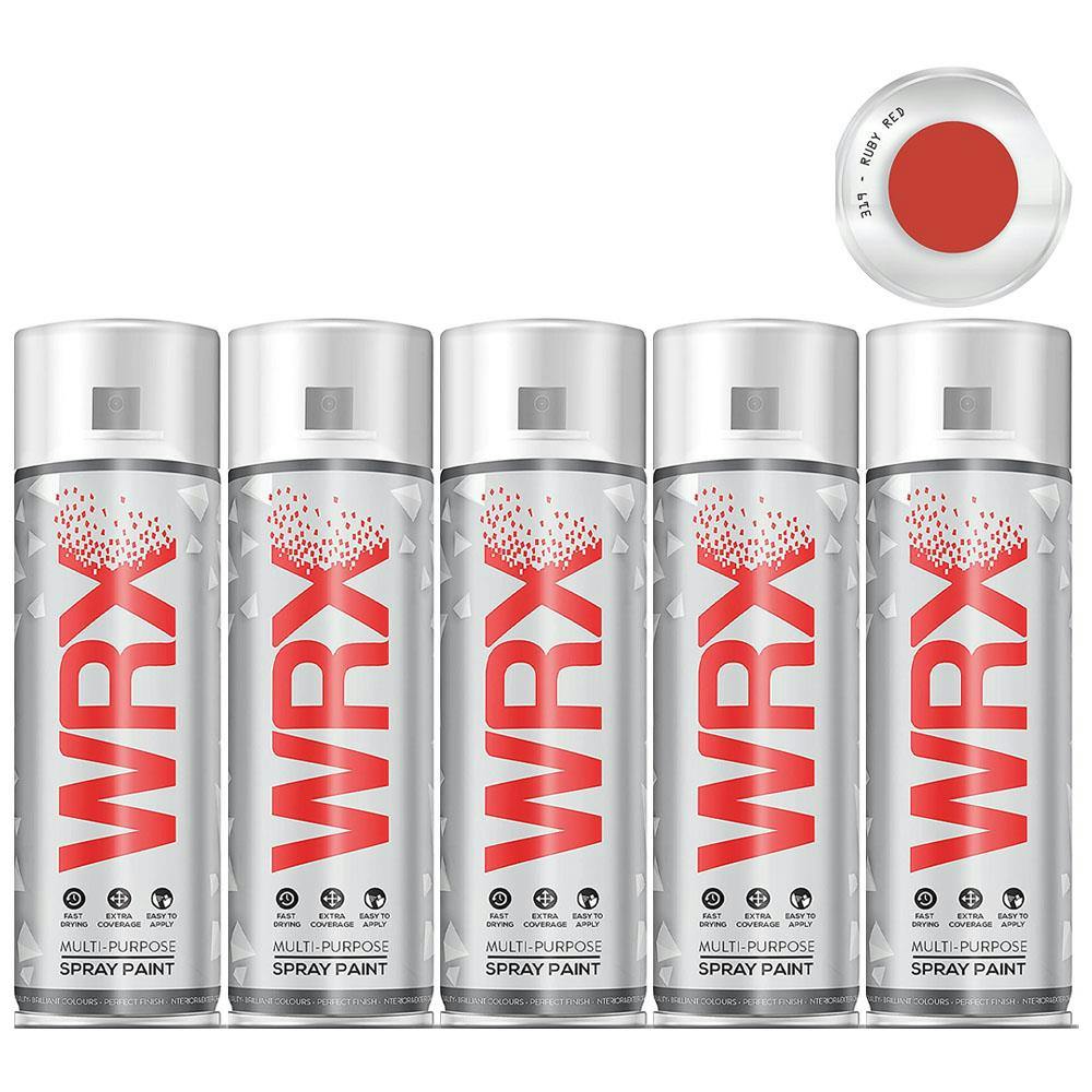 Rackhams Red 5X Wrx Flat Ruby Spray Paint 400Ml - Image 7