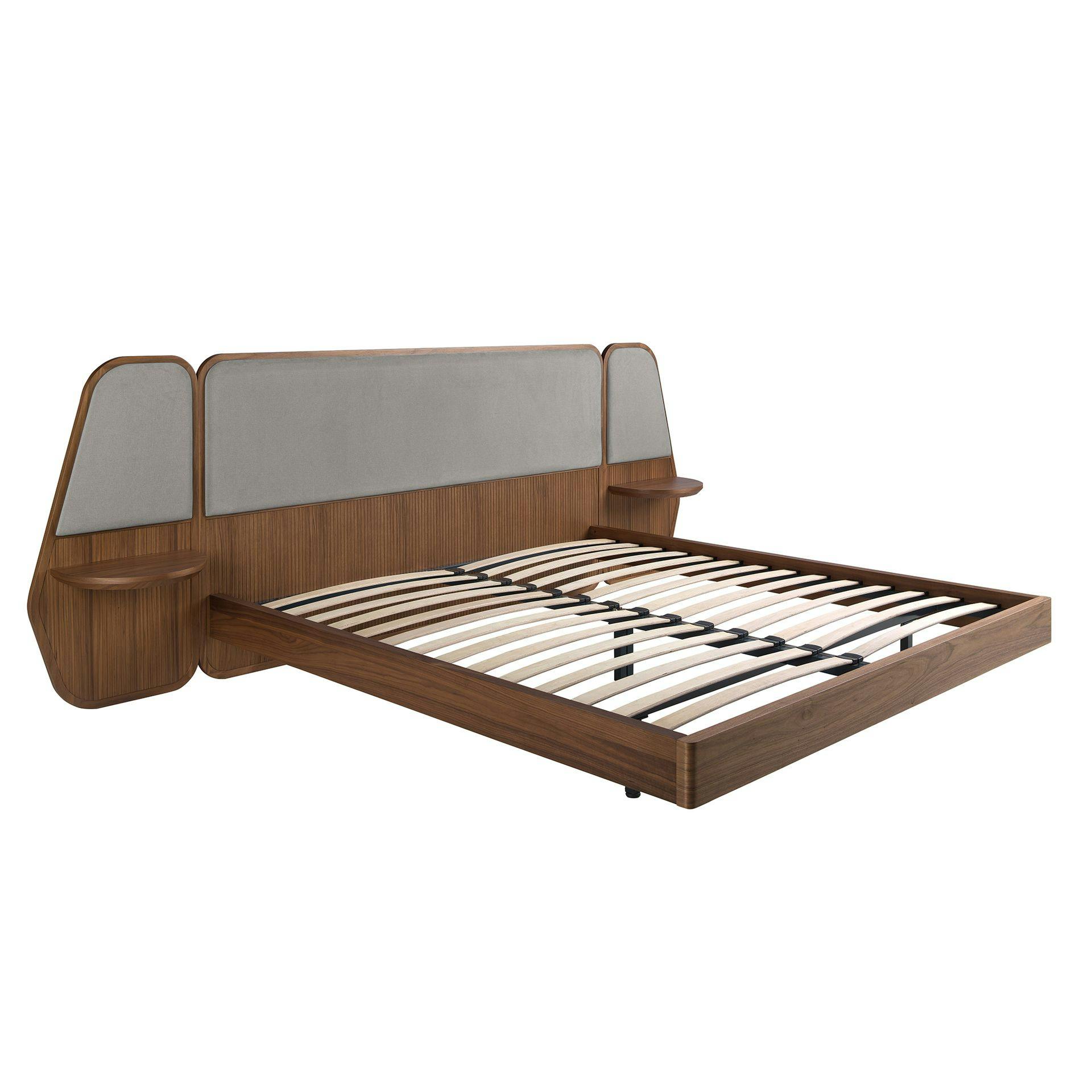Angel Cerdá Grey Bed Walnut And Fabric 7175
