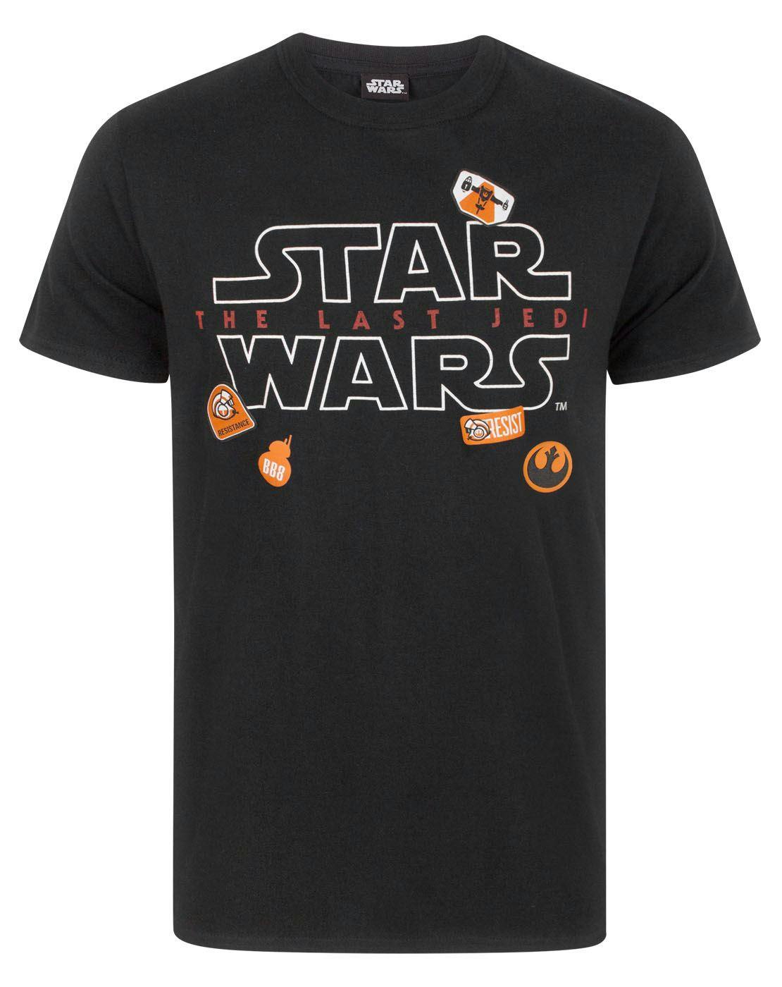 Vanilla Underground Men's Black Star Wars Badges Short Sleeved T-Shirt - Medium