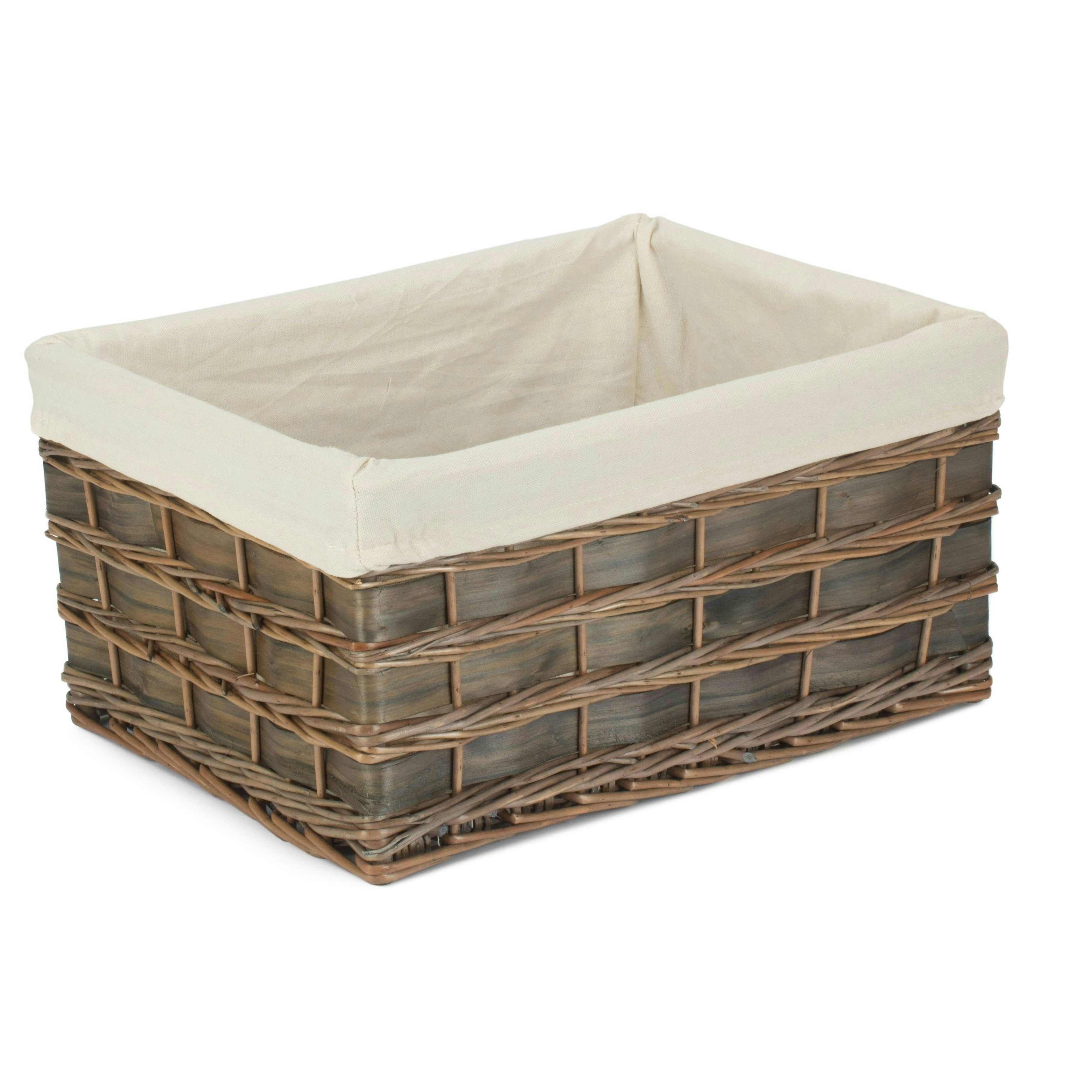 Red Hamper Red/Grey/White Hamper Scandi Storage Basket With Lining - Extra Large