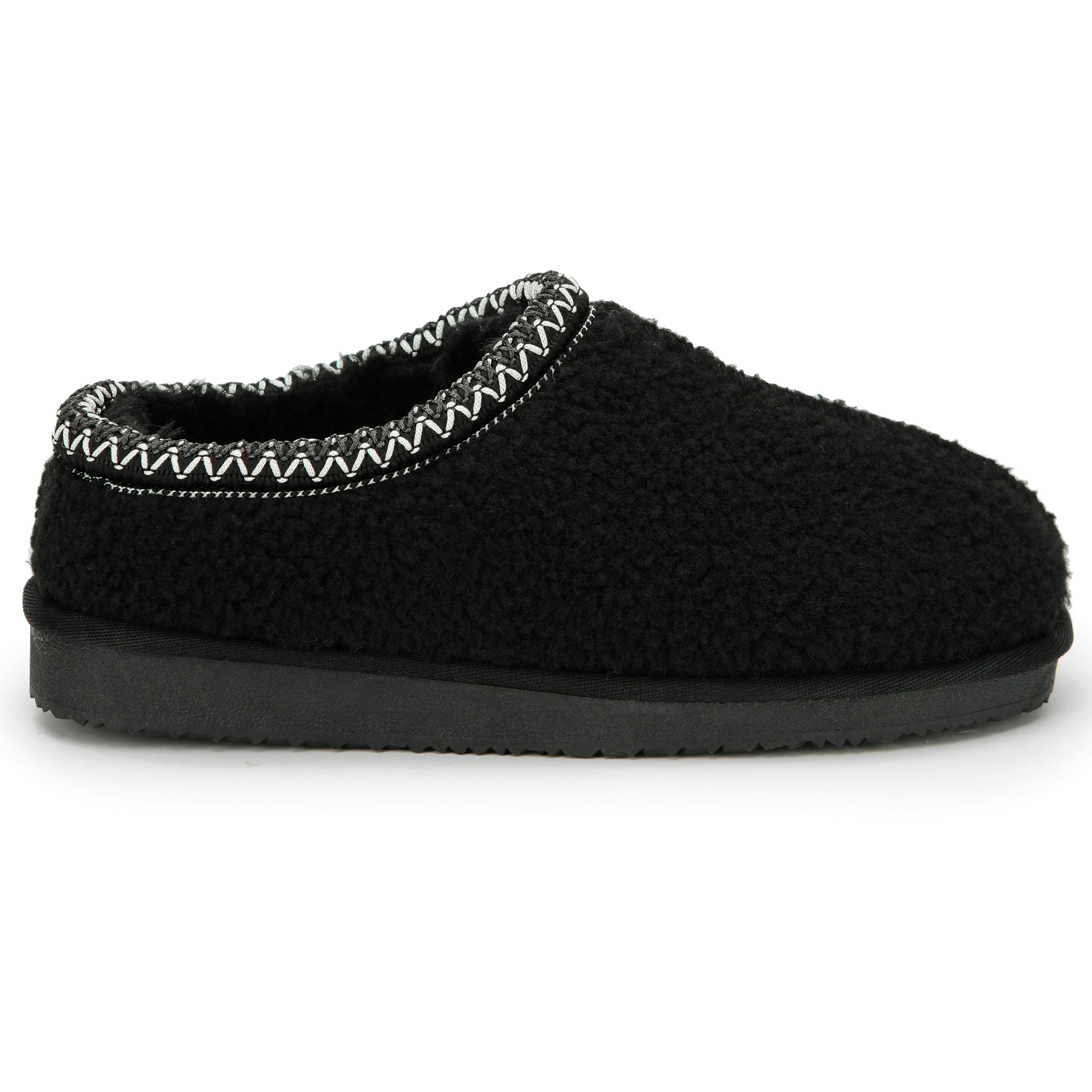Viva Women's Black Flexible Anti-Slip Sole Memory Foam Slip-On Slippers - 5 - Sheepskin - Sheepskin