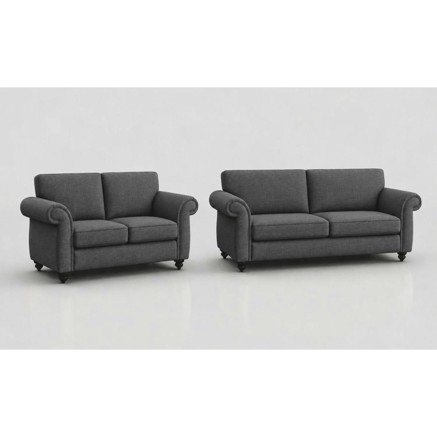 Rackhams Grey Mayfair 3+2 Full Back Sofa Set