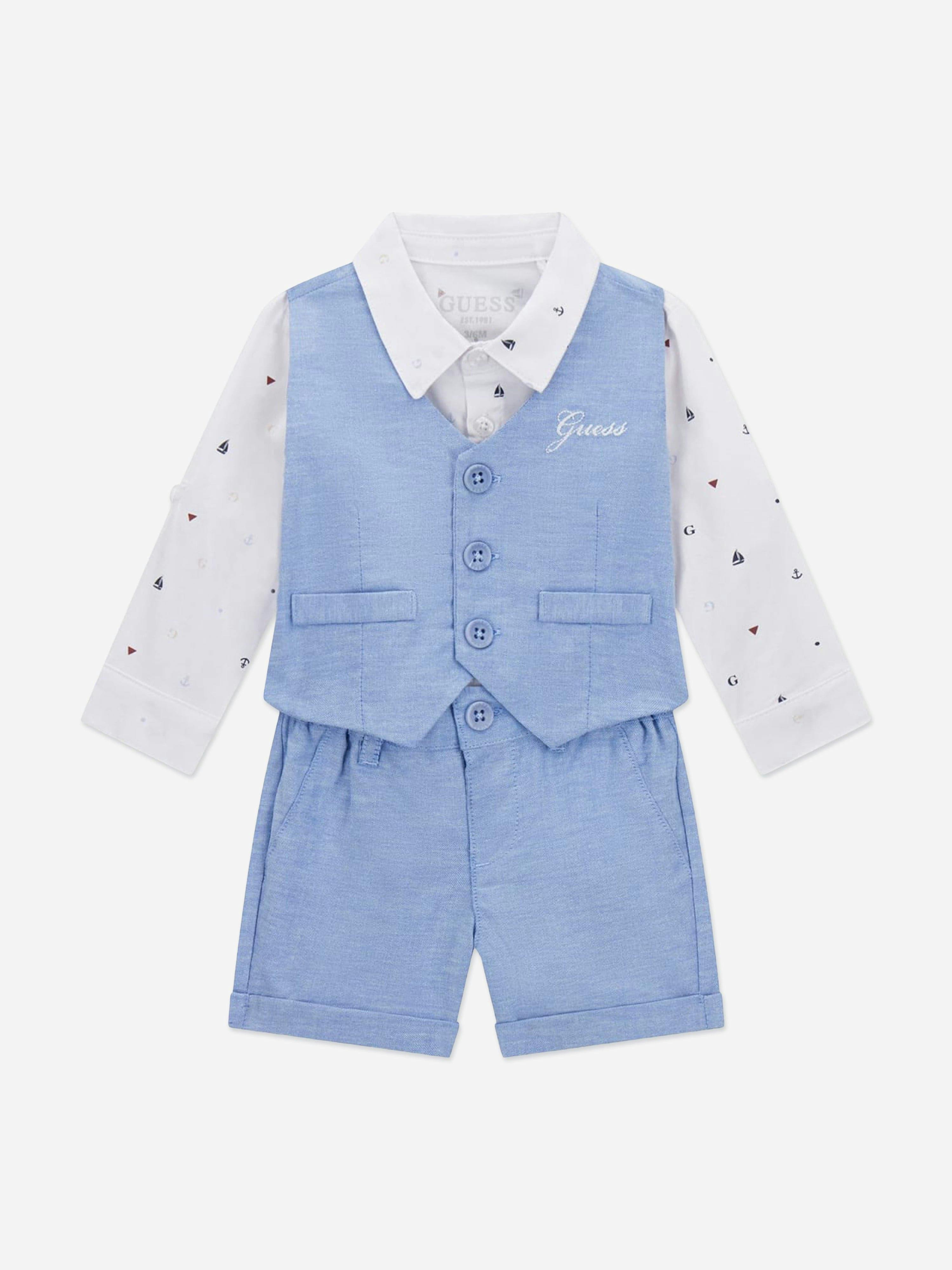 Guess Men's Blue Baby Boys Short Set In - 6 - 9 Mths