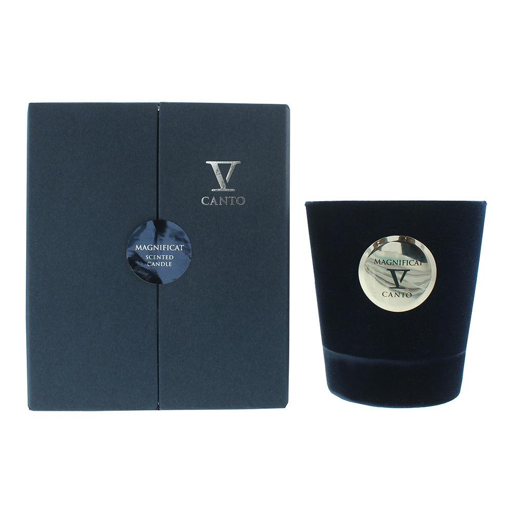 Rackhams Magnificat Flocked Glass Candle 250Ml