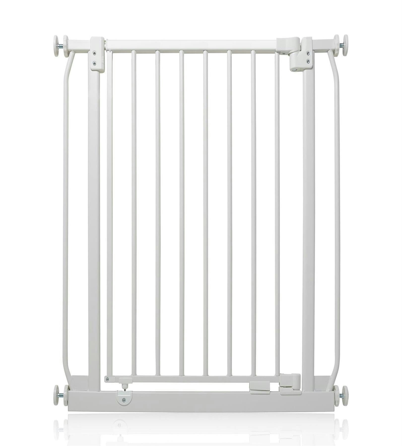 Safetots White Extra Tall Elite Safety Gate, 71Cm - 80Cm, Matt Extra Tall 96.8Cm In Height, Pressure Fit Stair Gate - Metal - 71Cm -80Cm