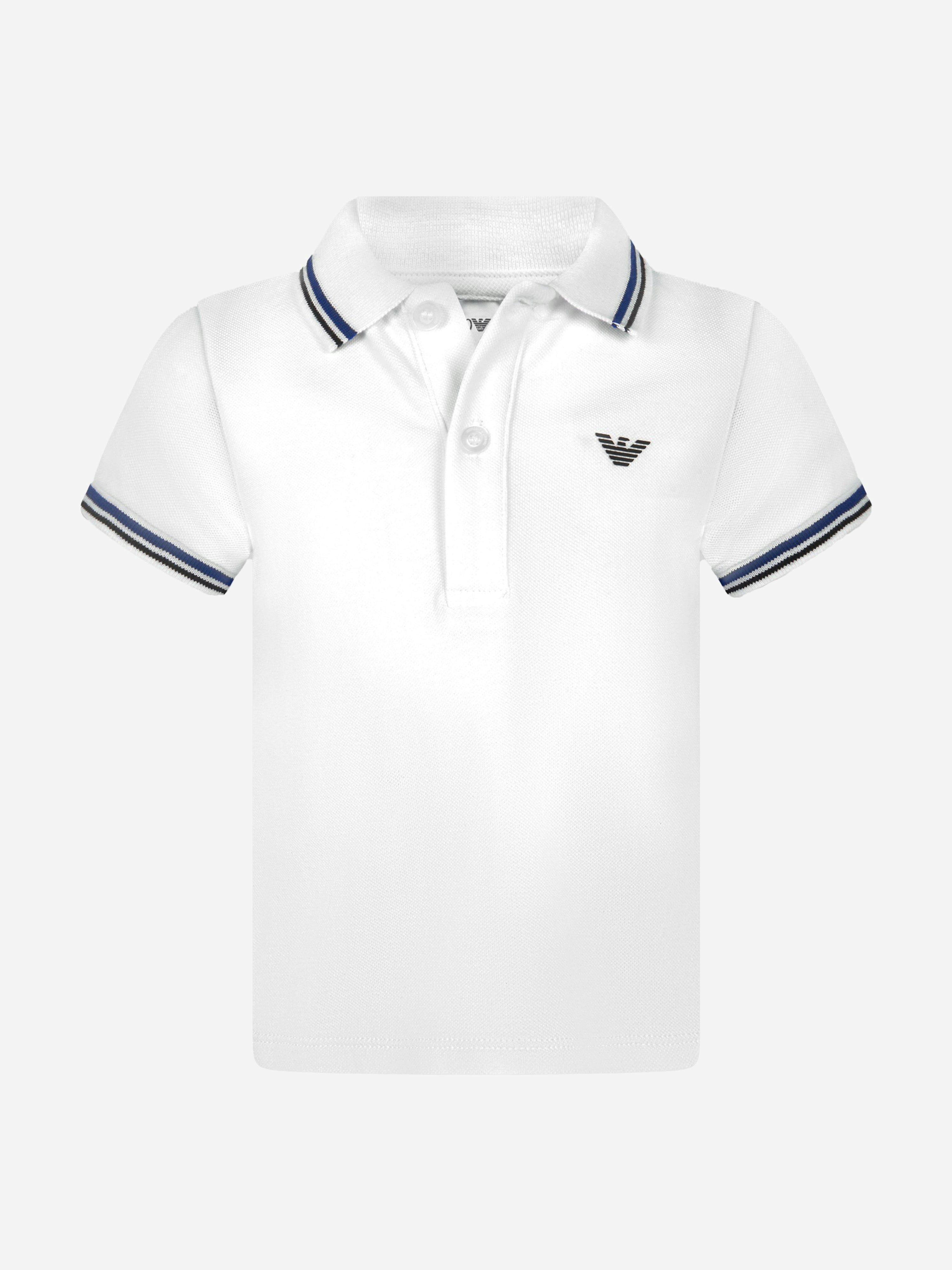 Emporio Armani Men's White Baby Boys Logo Polo Shirt In - 18 Mths