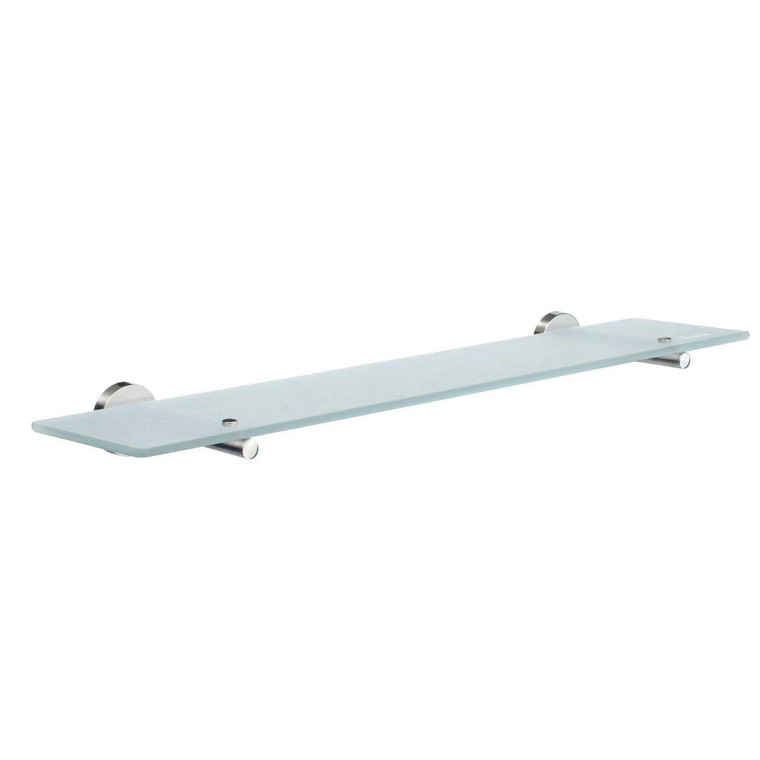 Smedbo Frosted Glass Bathroom Shelf (600Mm) With Polished Chrome Wall Brackets