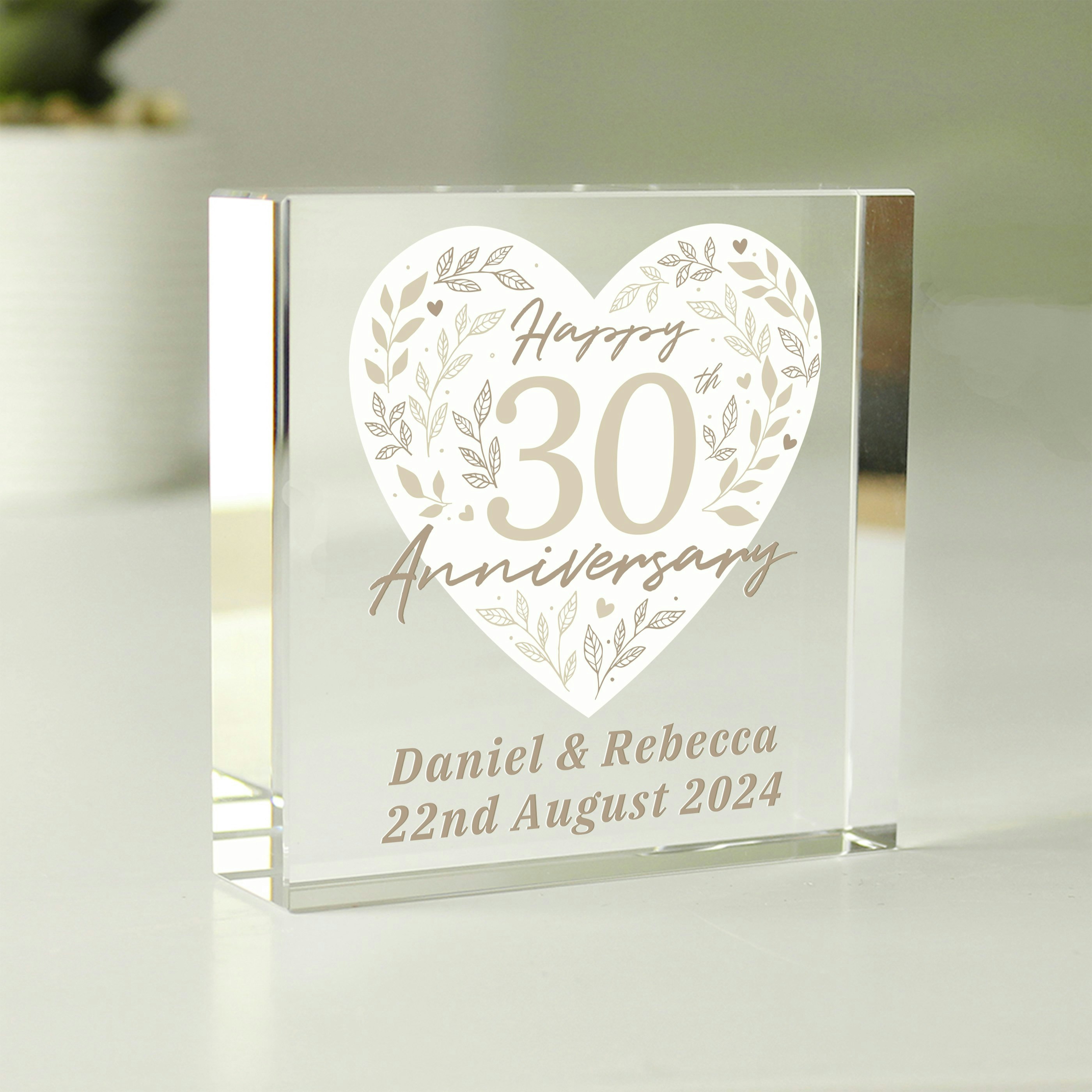 Rackhams Personalised 30Th Pearl Wedding Anniversary Crystal Token