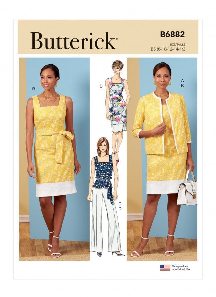 Butterick Women's Sewing Pattern 6882, Jackets, Dresses, Tops, Trousers For B5 (8-10-12-14-16) - Intermediate - B5 (8-10-12-14-16)