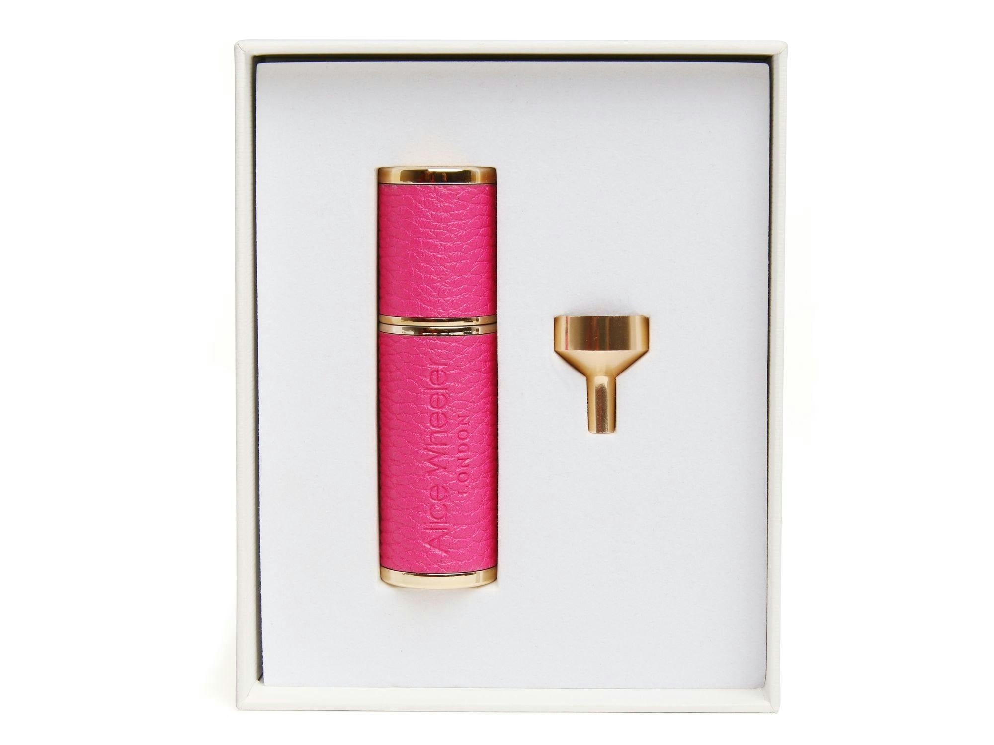 Alice Wheeler Pink Vegan Leather Refillable Perfume Atomiser - Hot