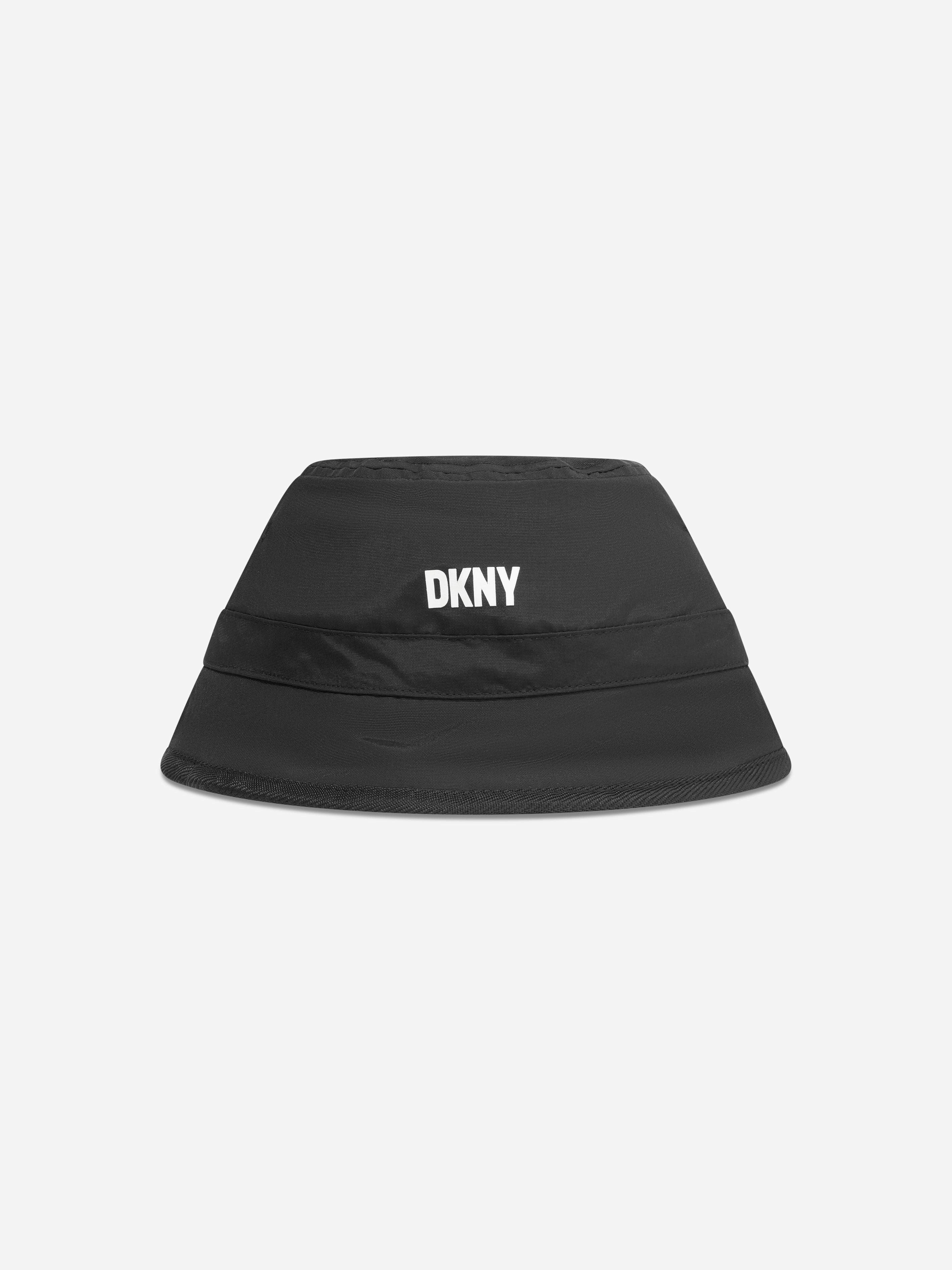 Dkny Girls Black Reversible Bucket Hat In - 56 Cm